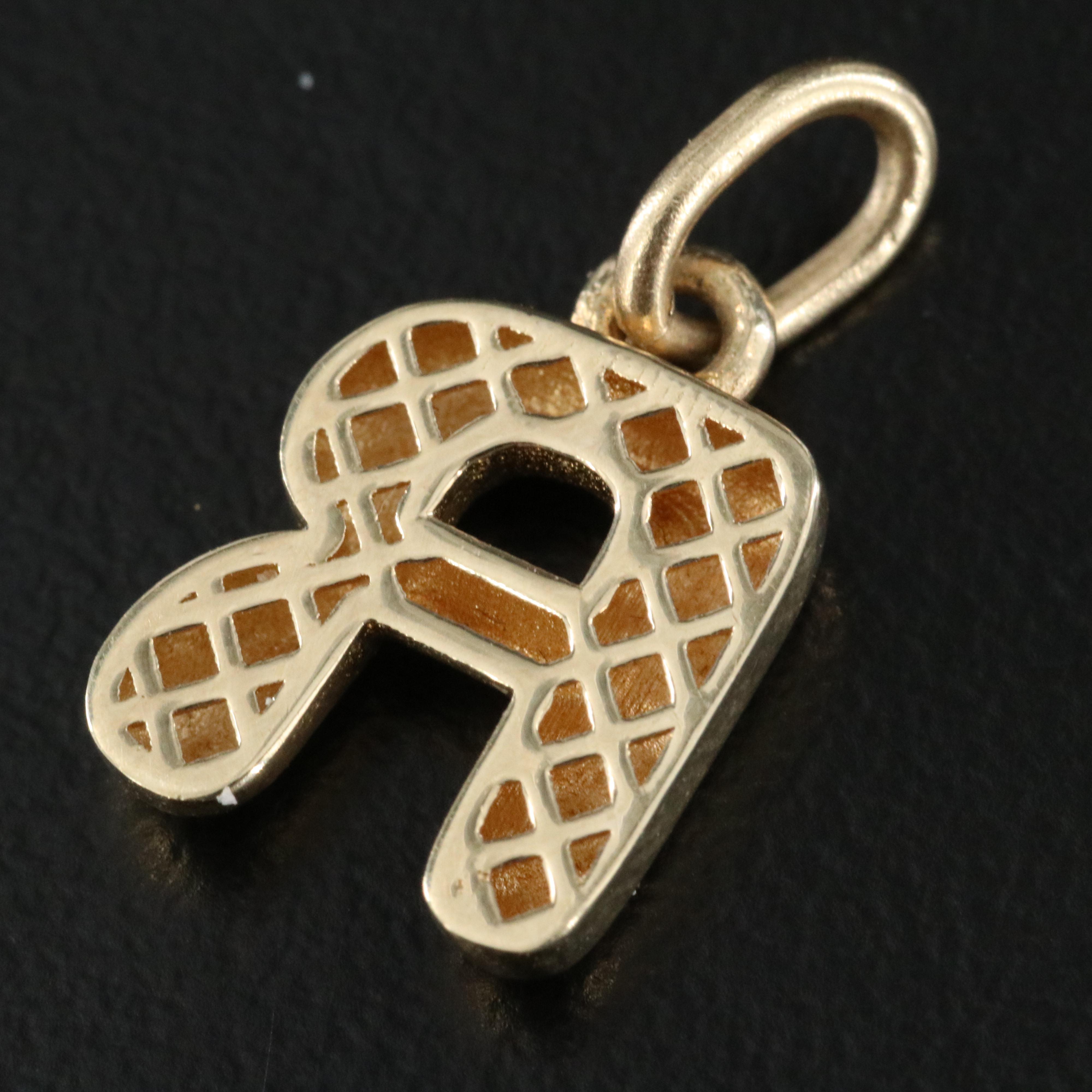 14K "R" Initial Pendant