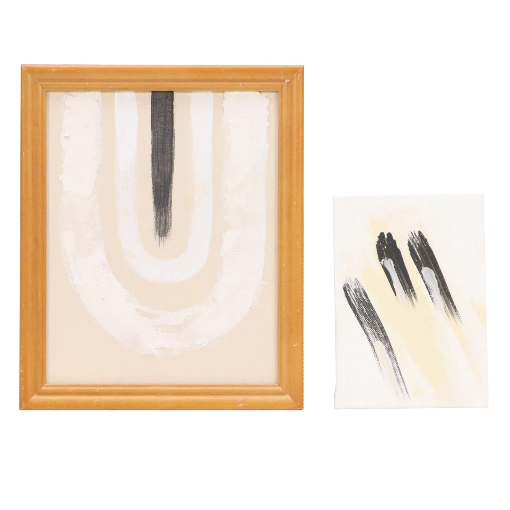 Neutral Modern Acrylic Paintings, 21st Century