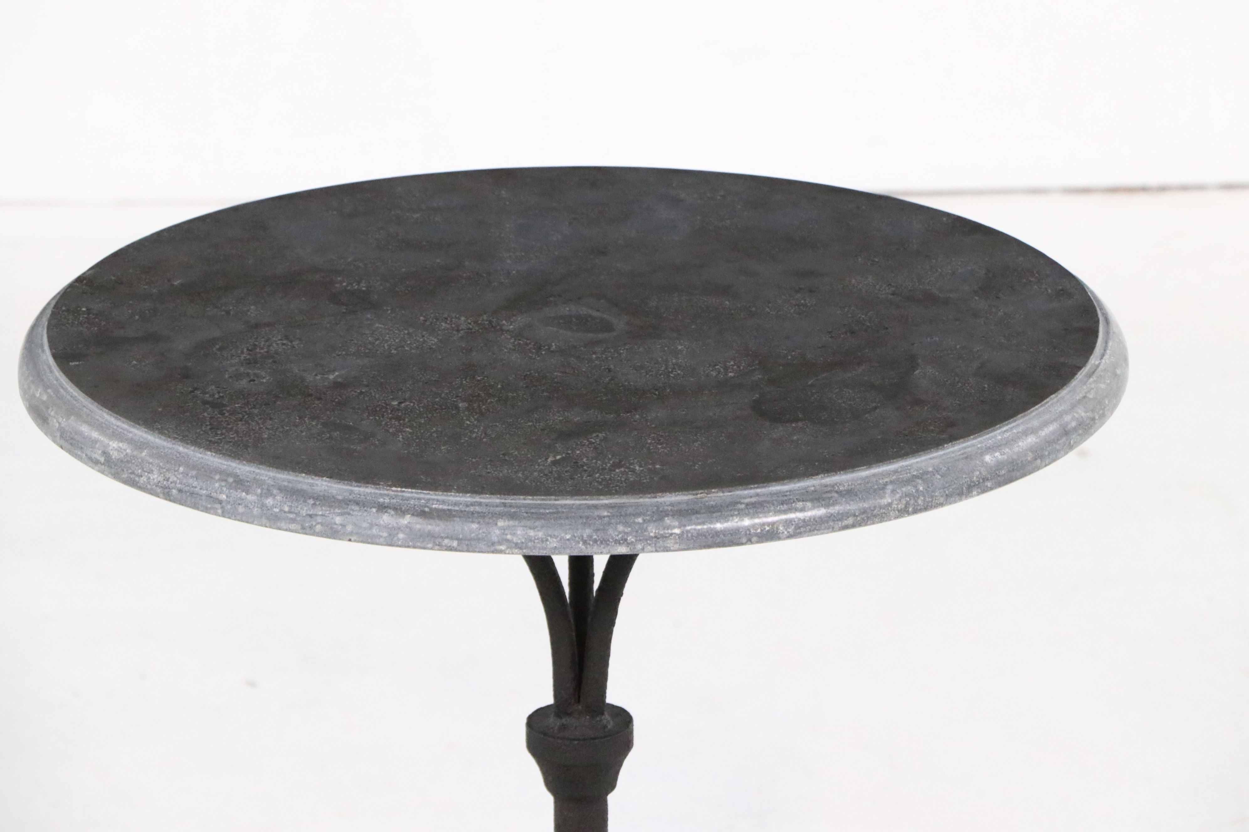 Arhaus French Style Stone and Iron Drinks Table
