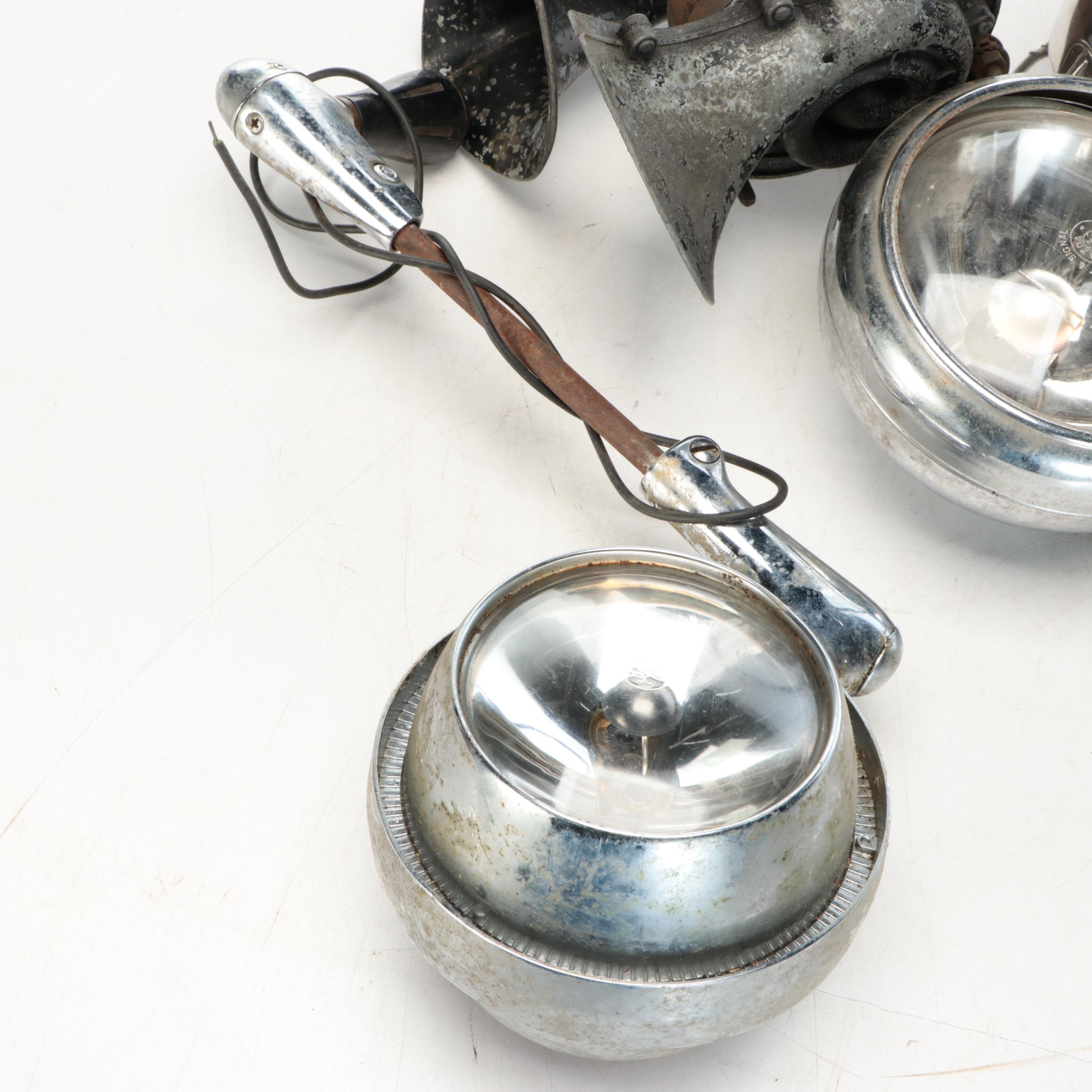 Conger Lantern with General Electric Spot Lights and Oil Funnels and Can