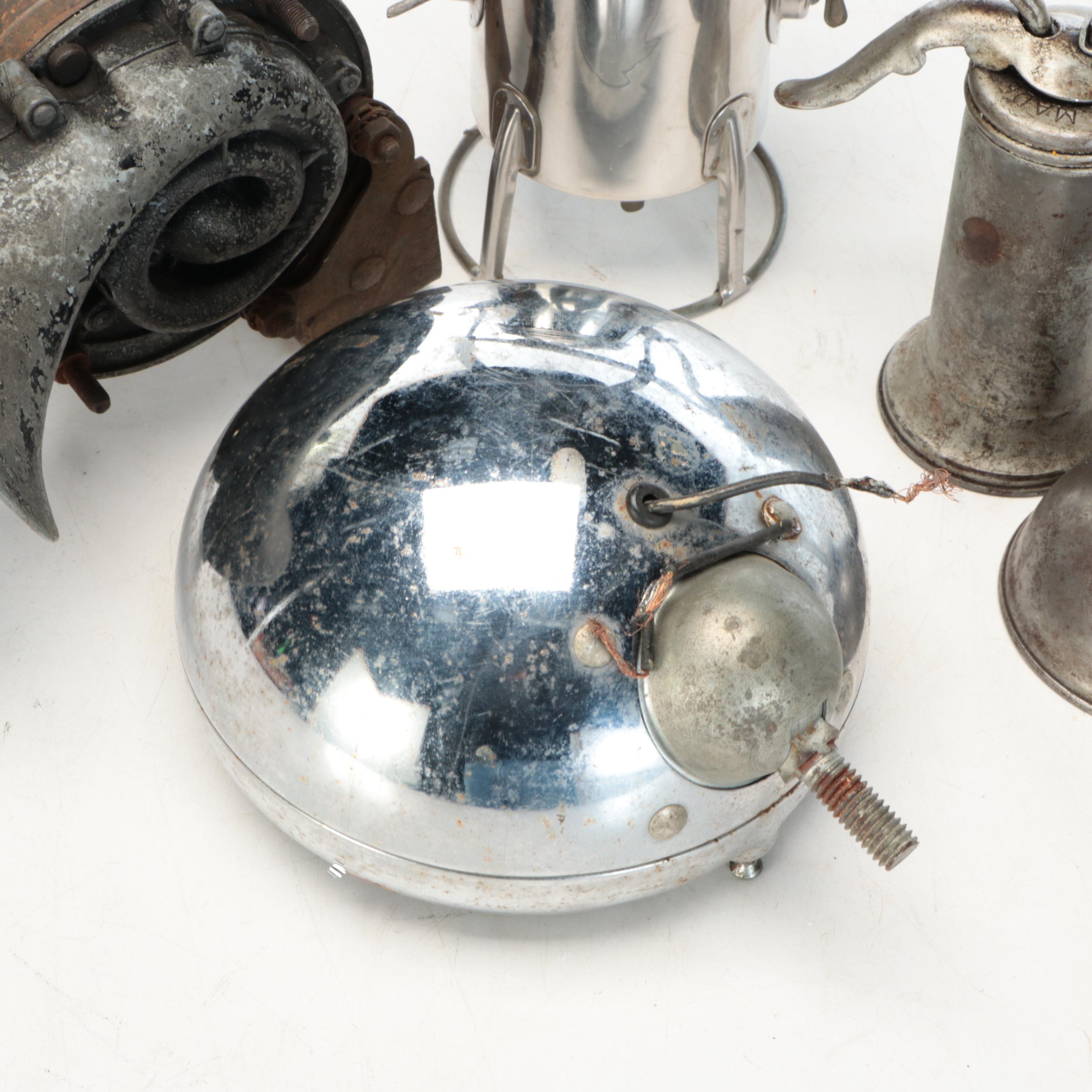 Conger Lantern with General Electric Spot Lights and Oil Funnels and Can