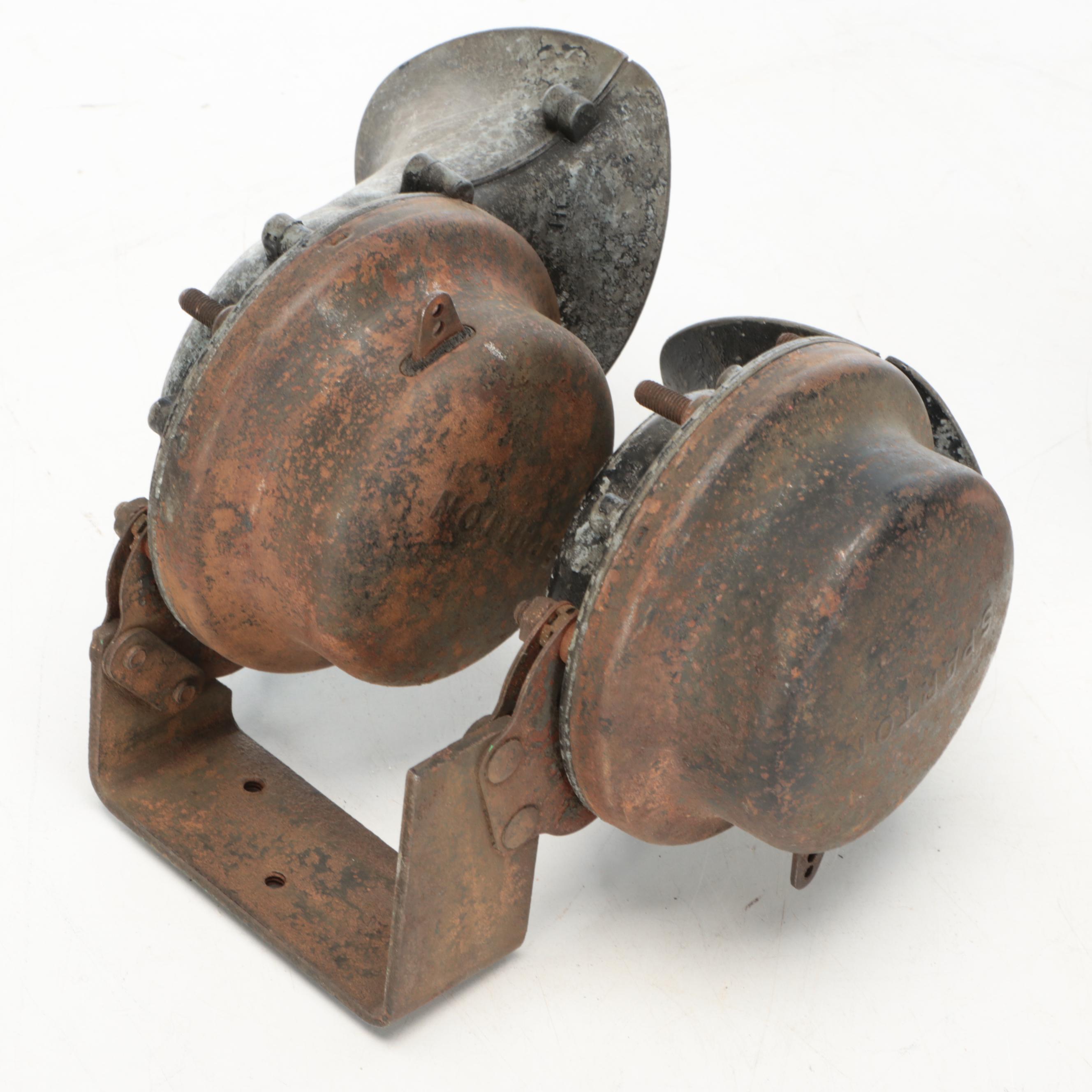 Conger Lantern with General Electric Spot Lights and Oil Funnels and Can