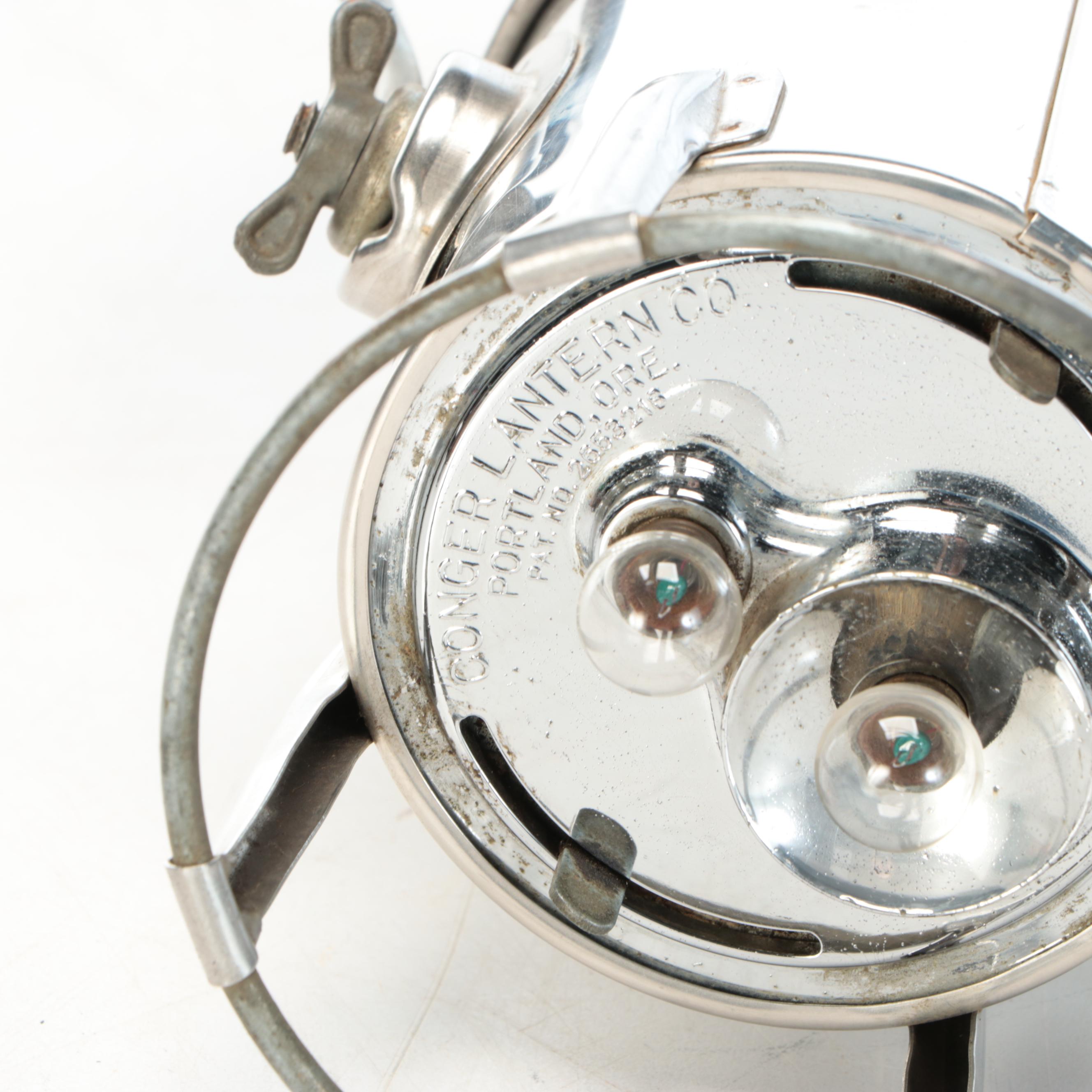 Conger Lantern with General Electric Spot Lights and Oil Funnels and Can