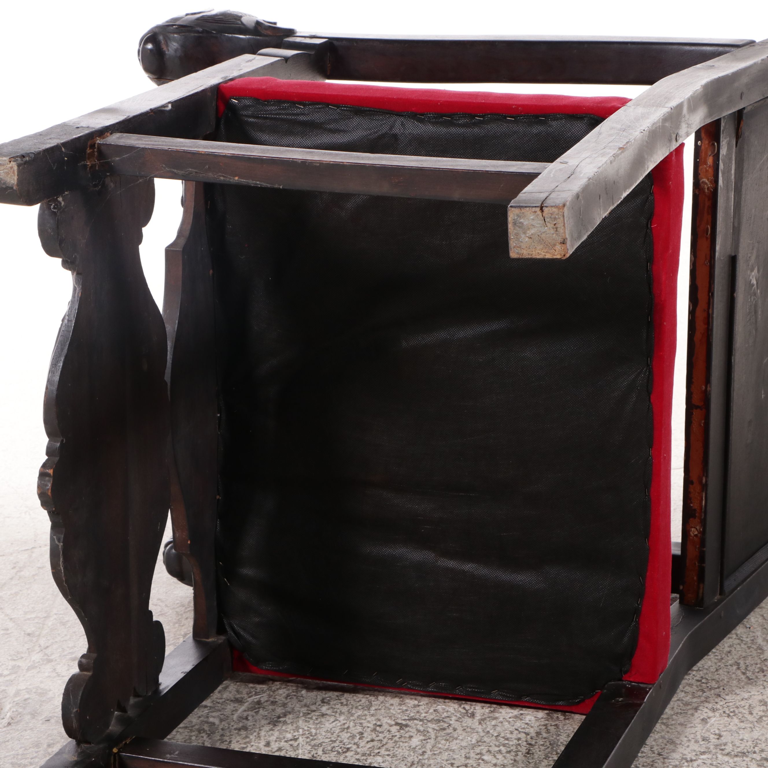 German Renaissance Revival Carved Armchair Depicting St. George and the Dragon