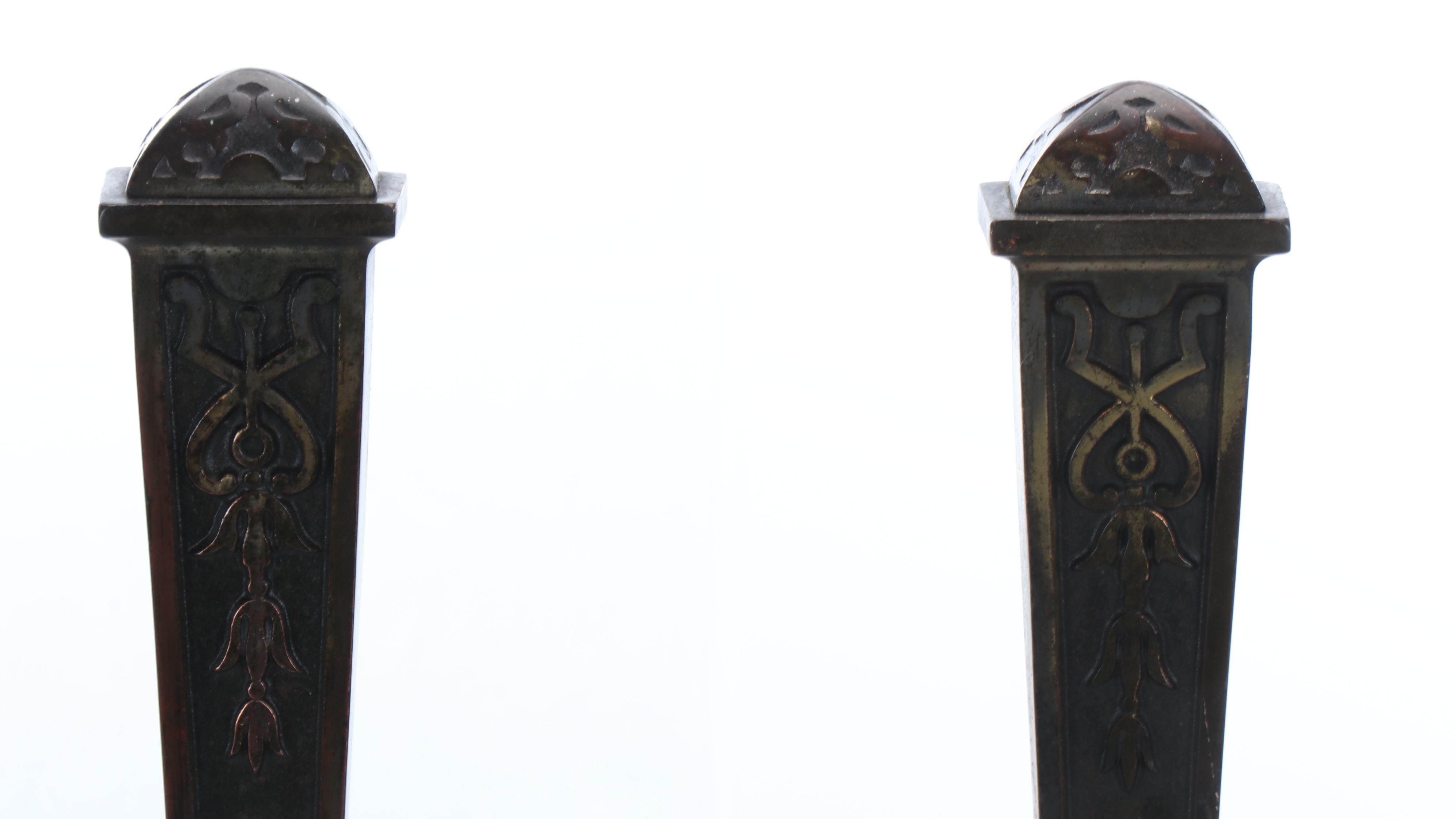 Brass Finish Metal Andirons