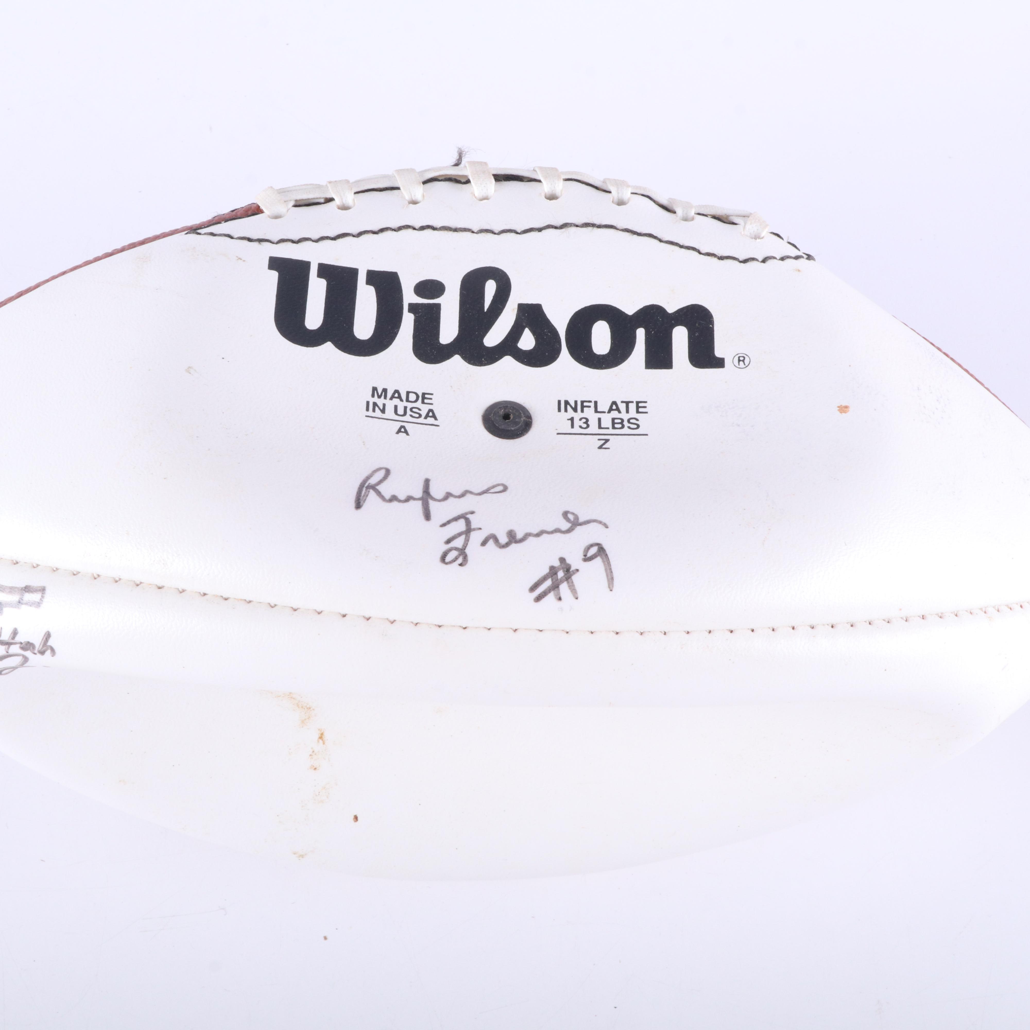 Five Signed Footballs, Including Rufus French Signature