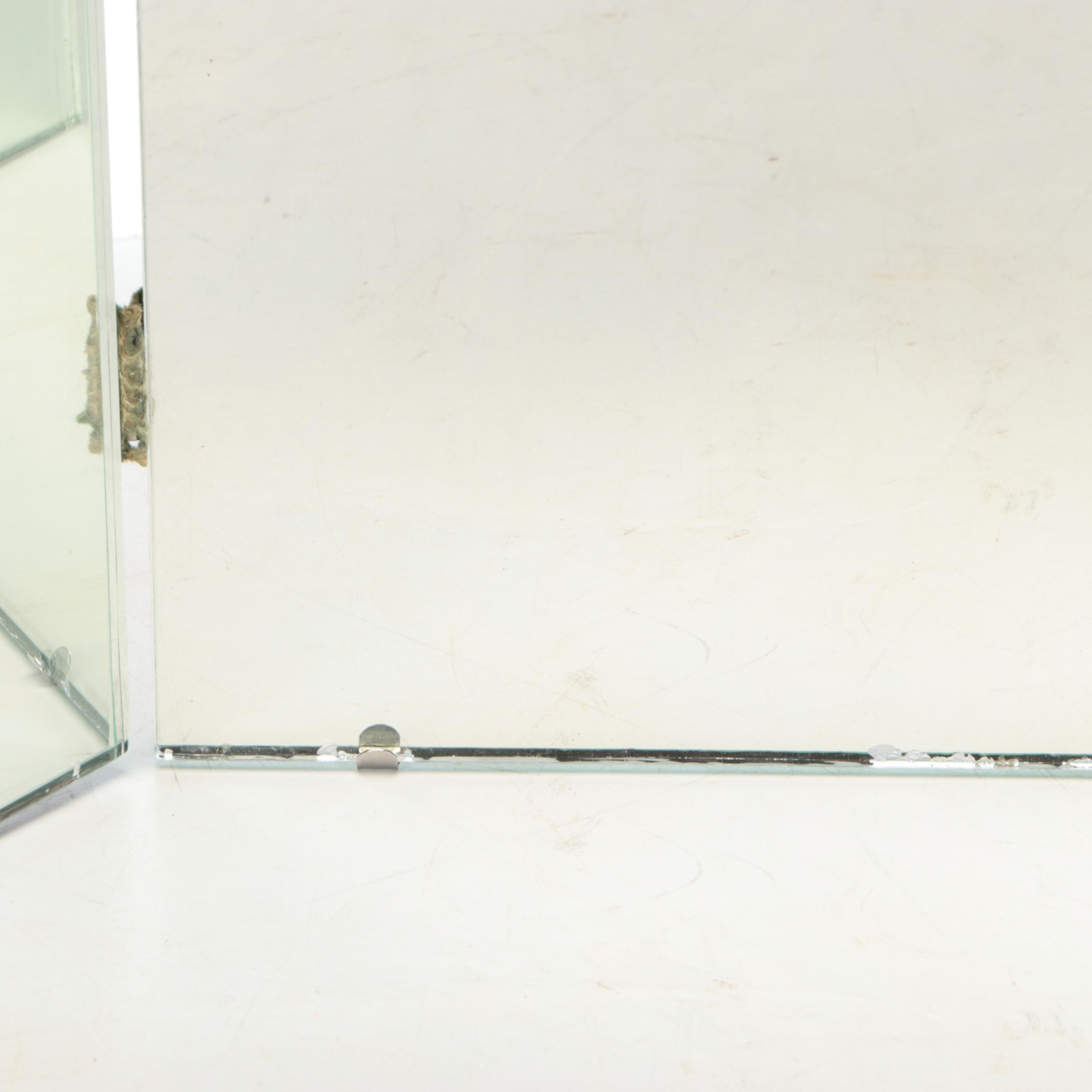 Tri-Paneled Glass Vanity Mirror