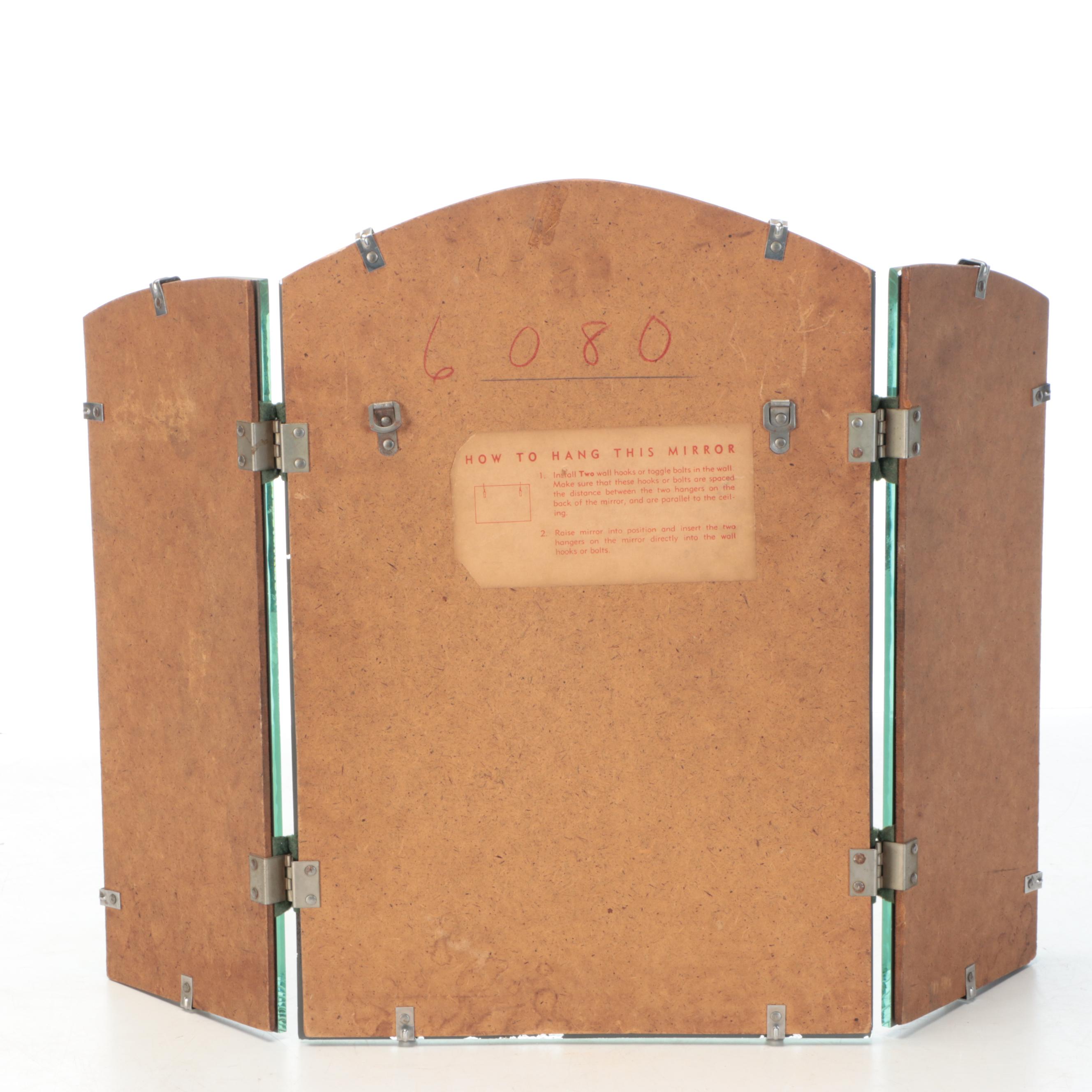 Tri-Paneled Glass Vanity Mirror