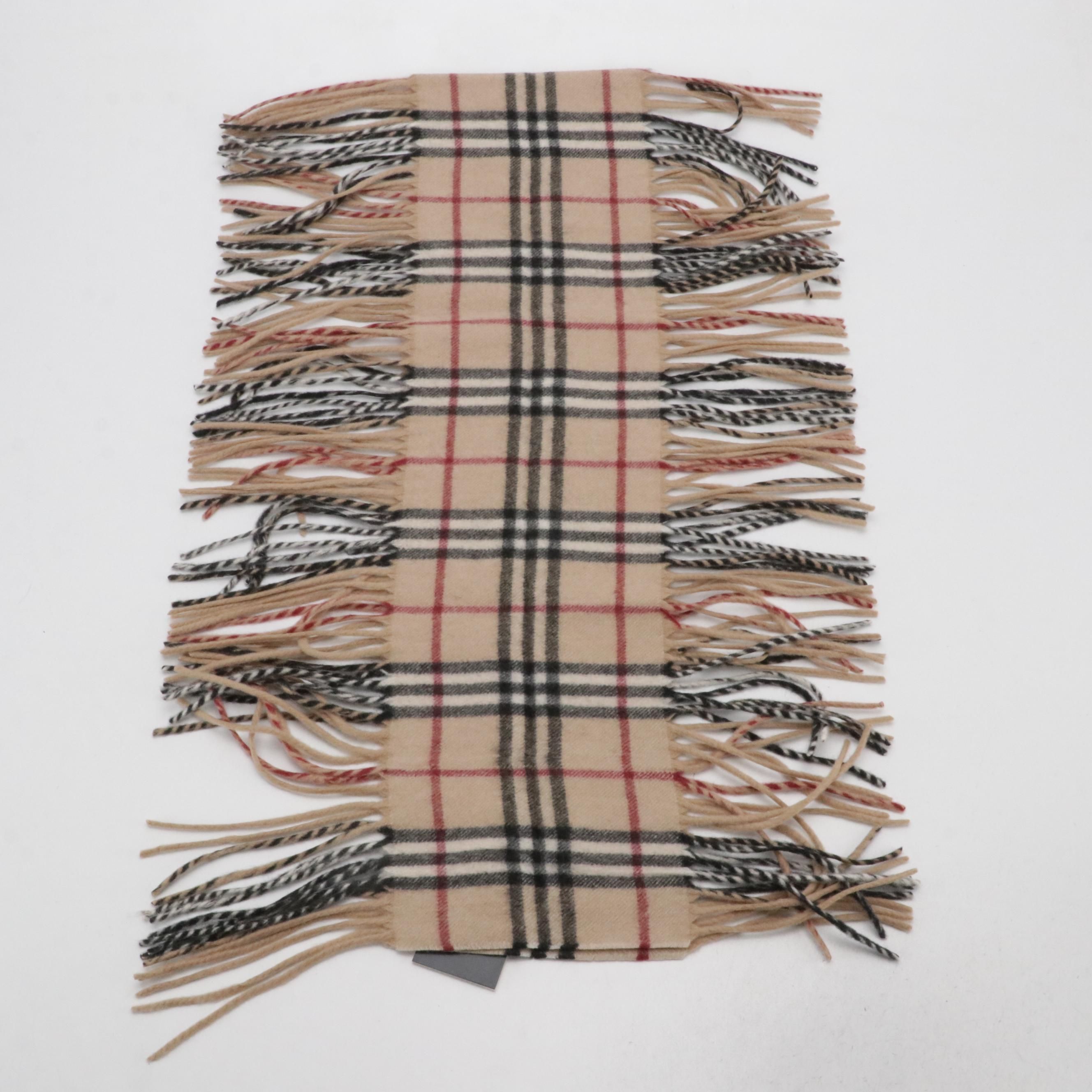 Burberry London House Check Cashmere Happy Scarf, With Tags