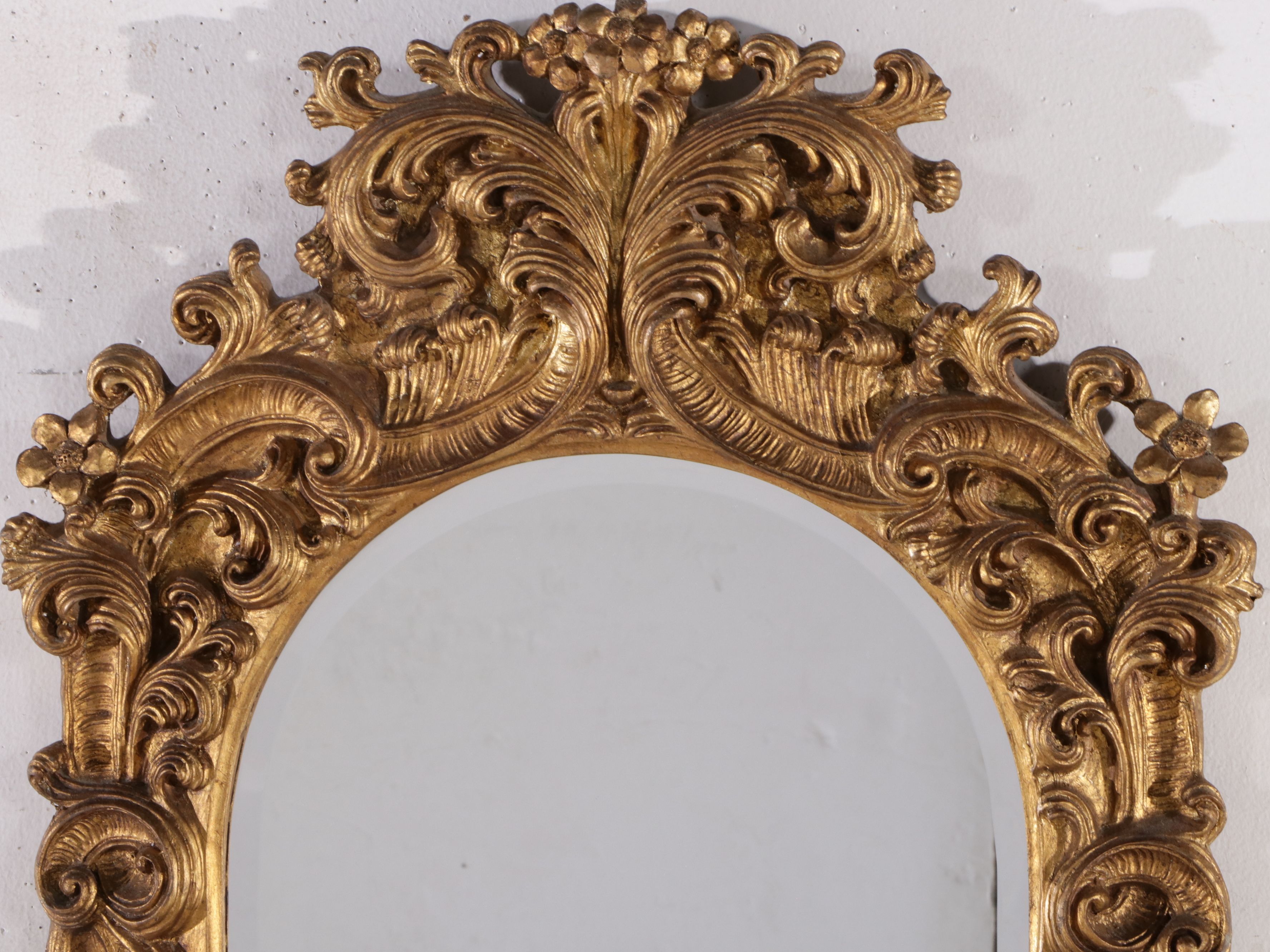Baroque Style Carved Giltwood Wall Mirror, 19th Century