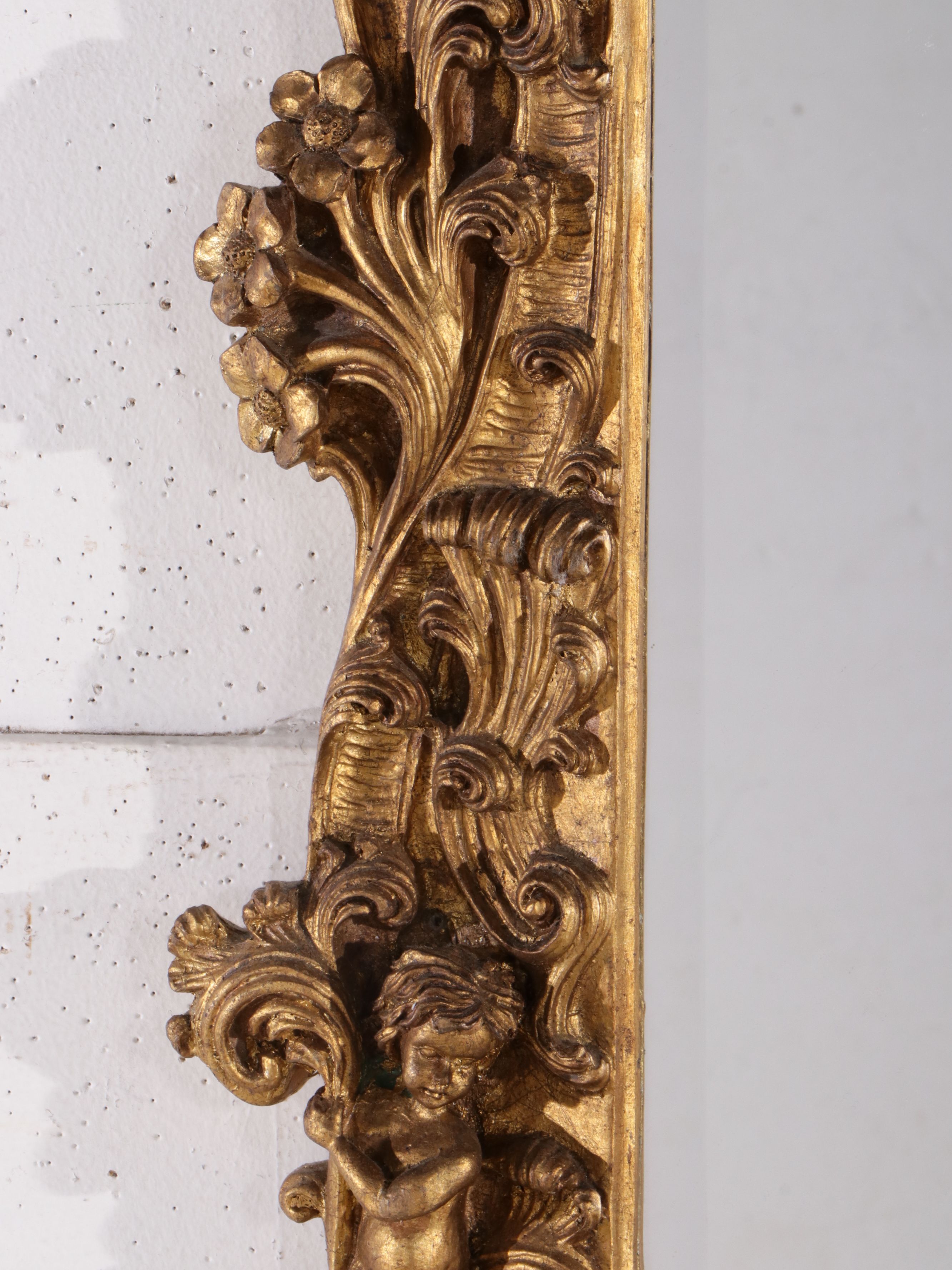 Baroque Style Carved Giltwood Wall Mirror, 19th Century