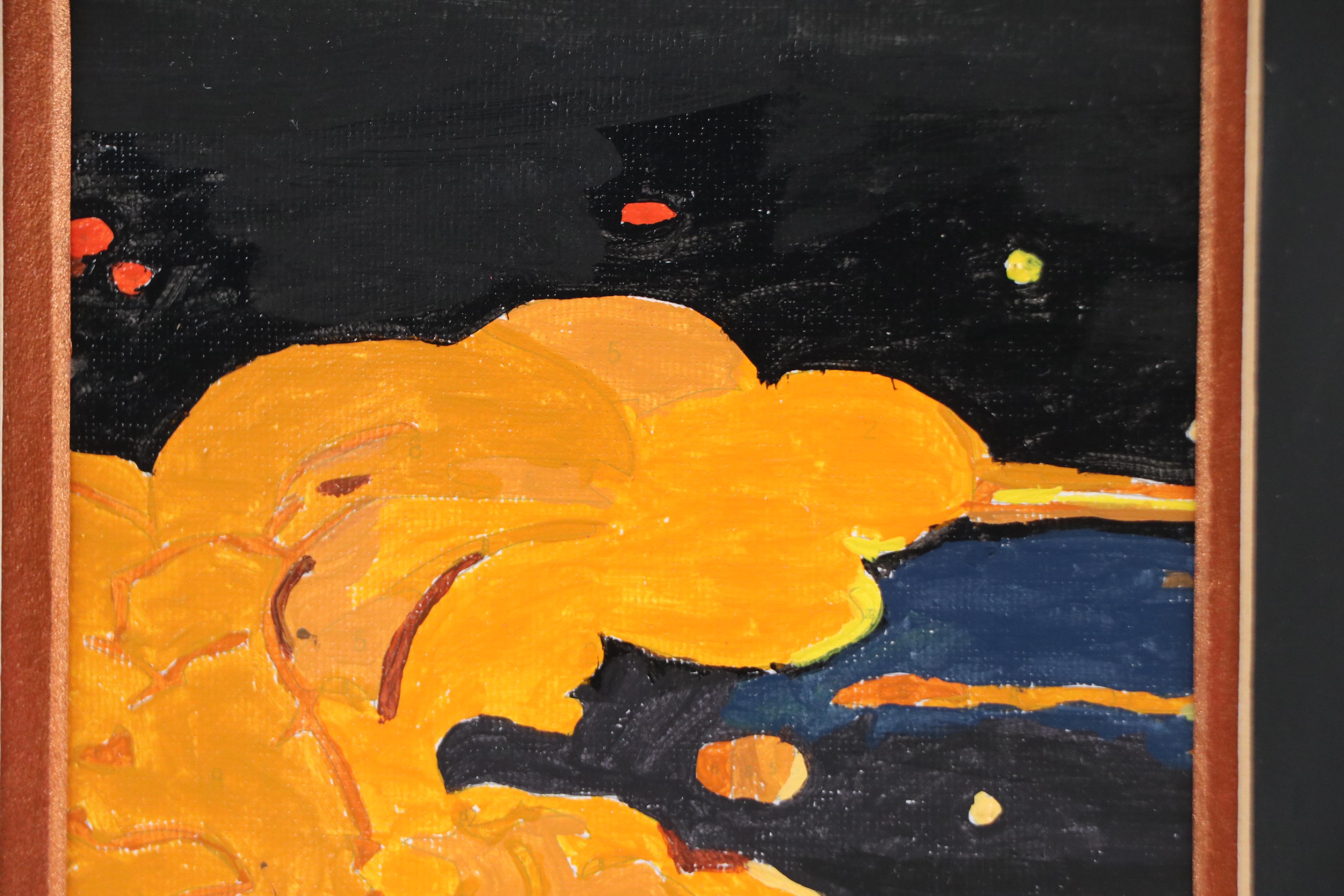 Brittony Martin Acrylic Painting of Orange Clouds, 21st Century