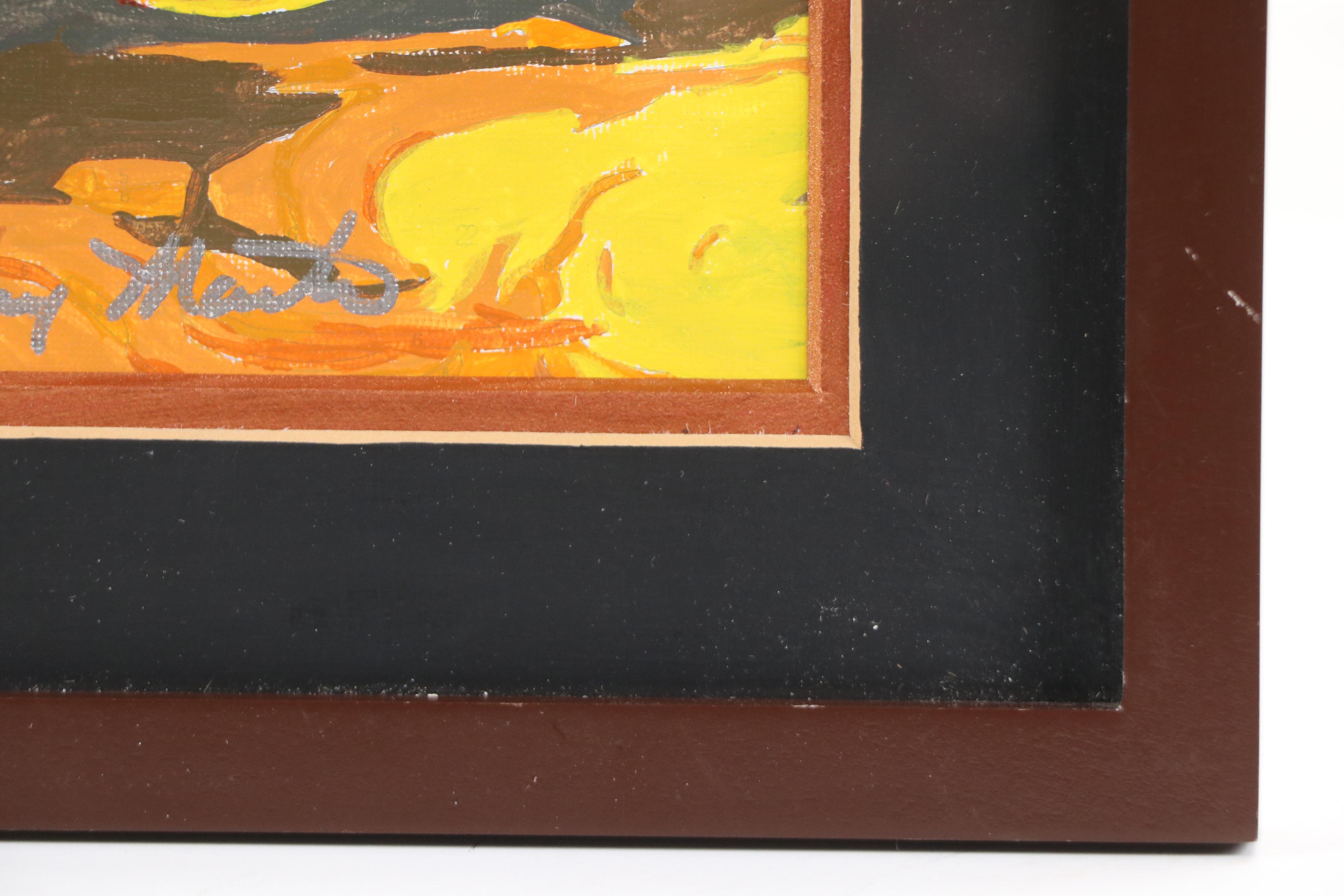 Brittony Martin Acrylic Painting of Orange Clouds, 21st Century