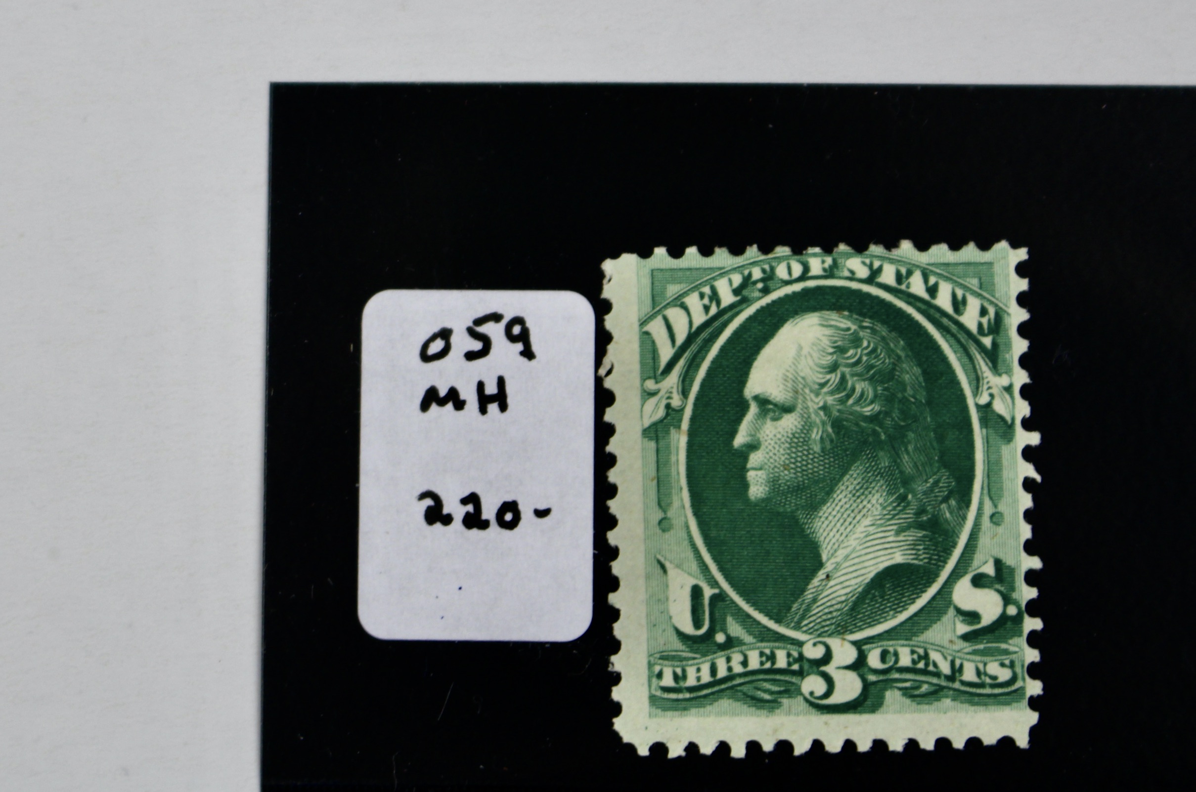 Five U.S. Official Postage Stamps, Scott 059 to 064, 1870s