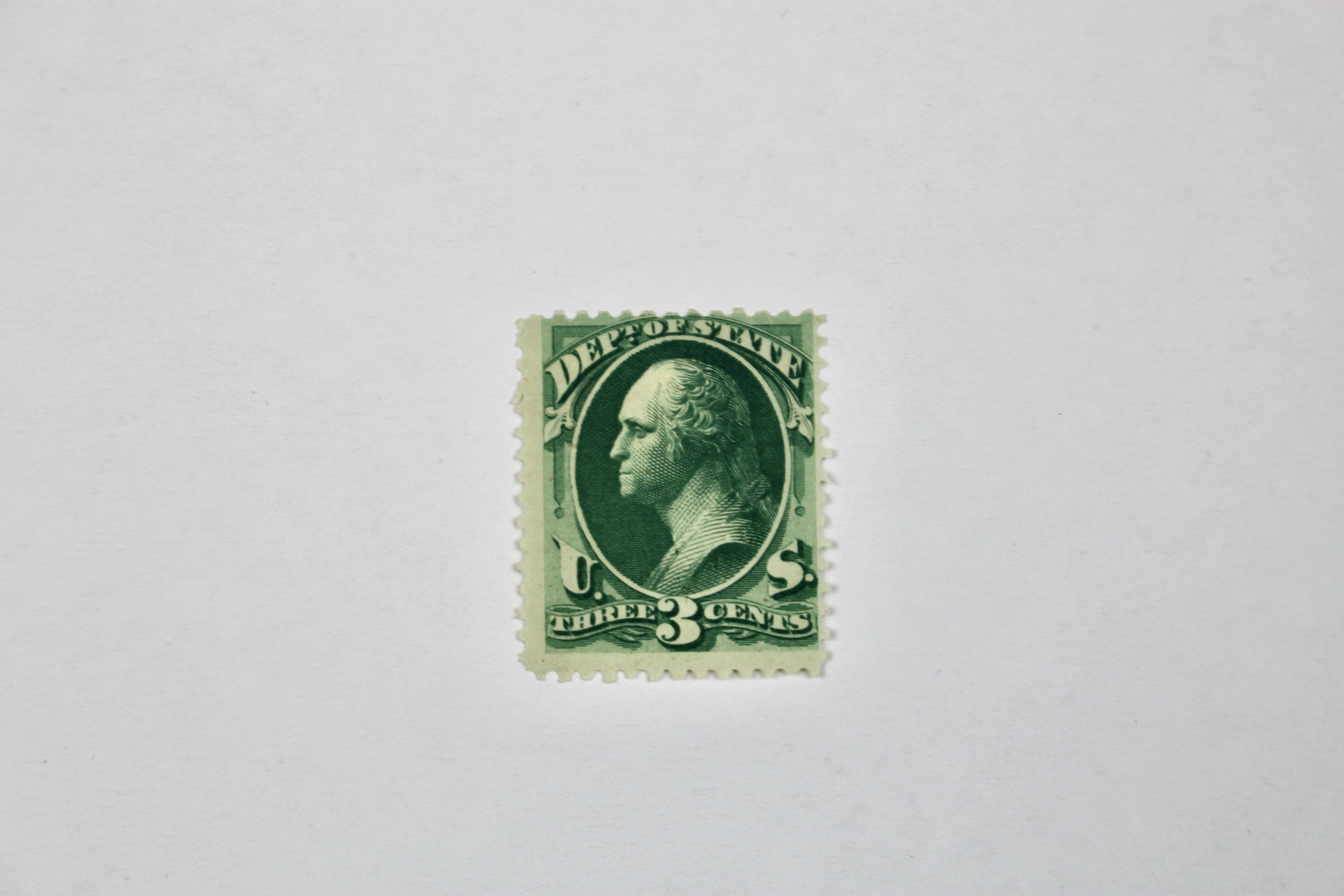 Five U.S. Official Postage Stamps, Scott 059 to 064, 1870s