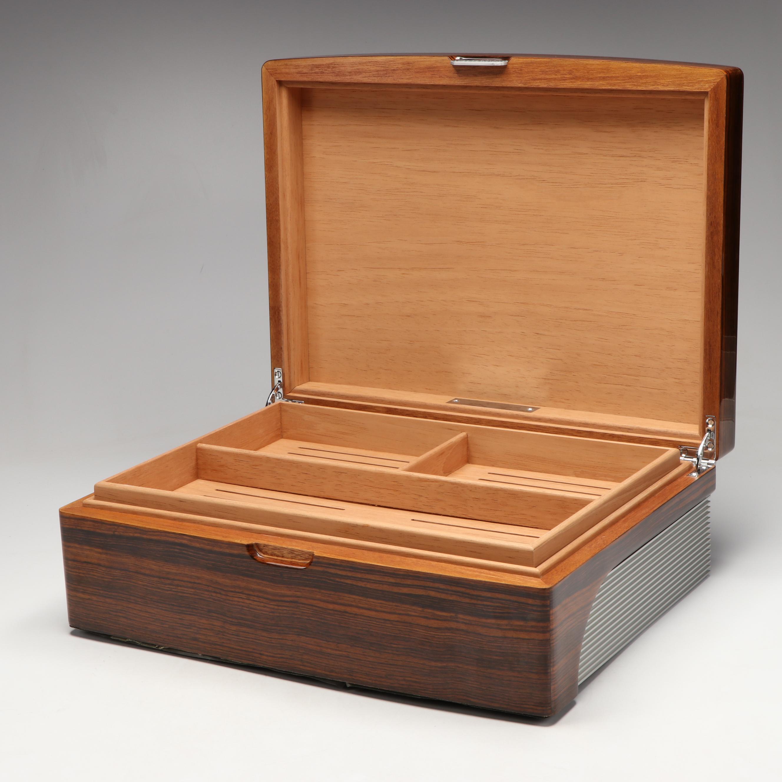 Bugatti Mid Century Modern Style Wood Humidor