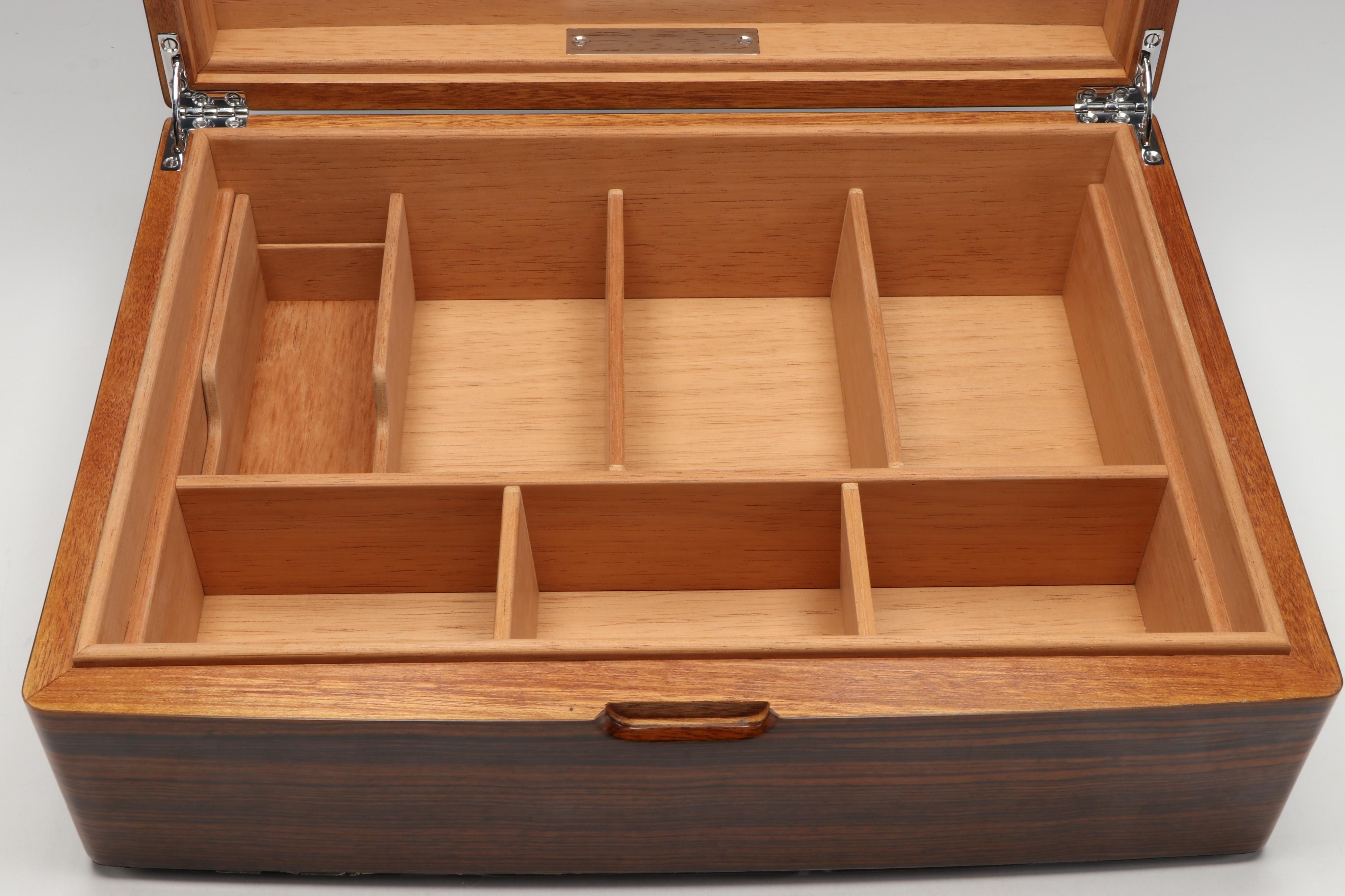 Bugatti Mid Century Modern Style Wood Humidor