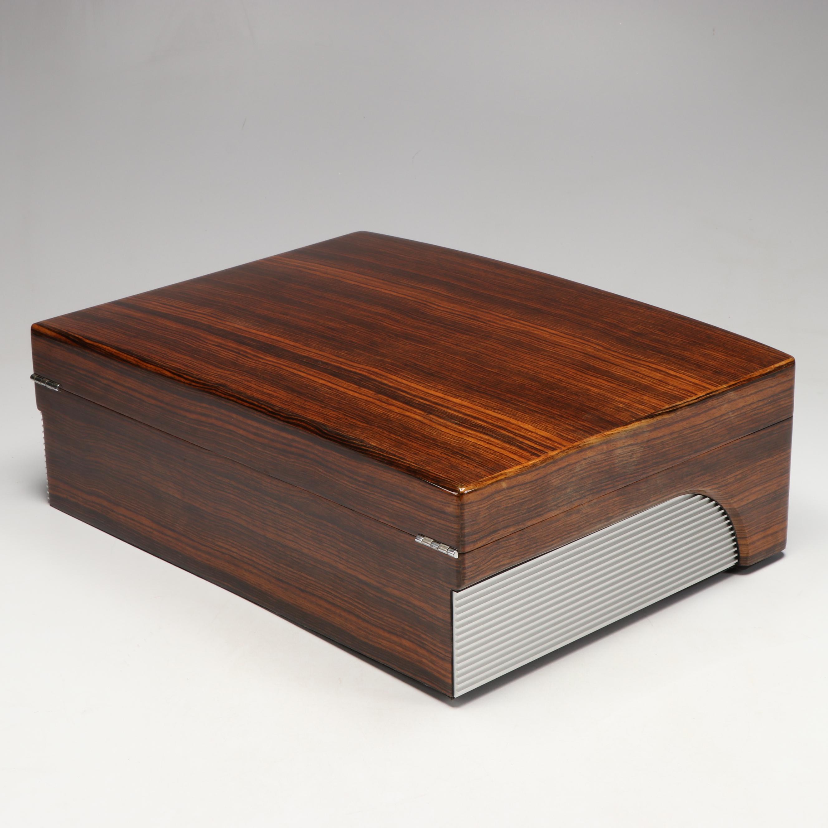 Bugatti Mid Century Modern Style Wood Humidor