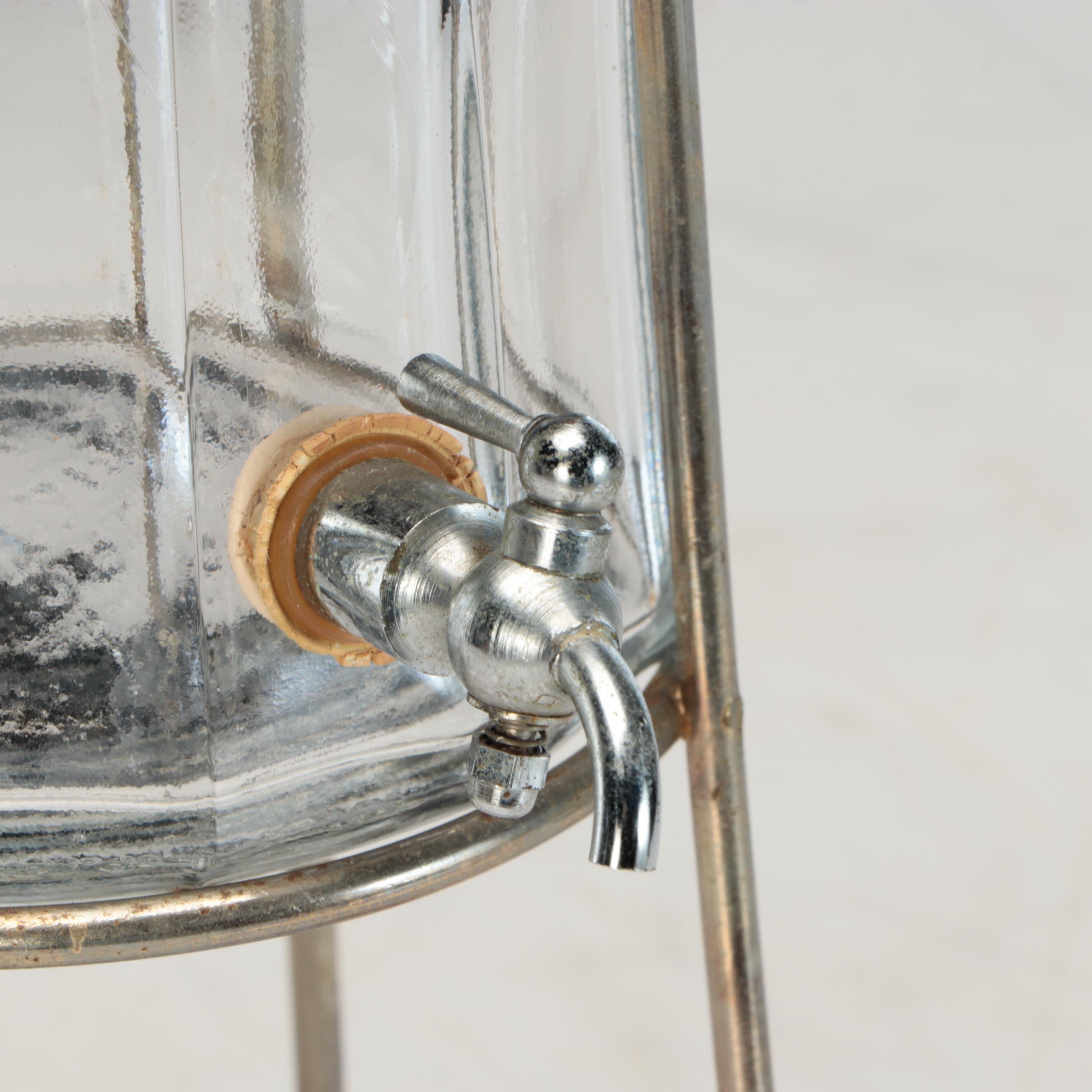 Italian Liquore Galliano Footed Glass Bottle with Spigot, 20th Century