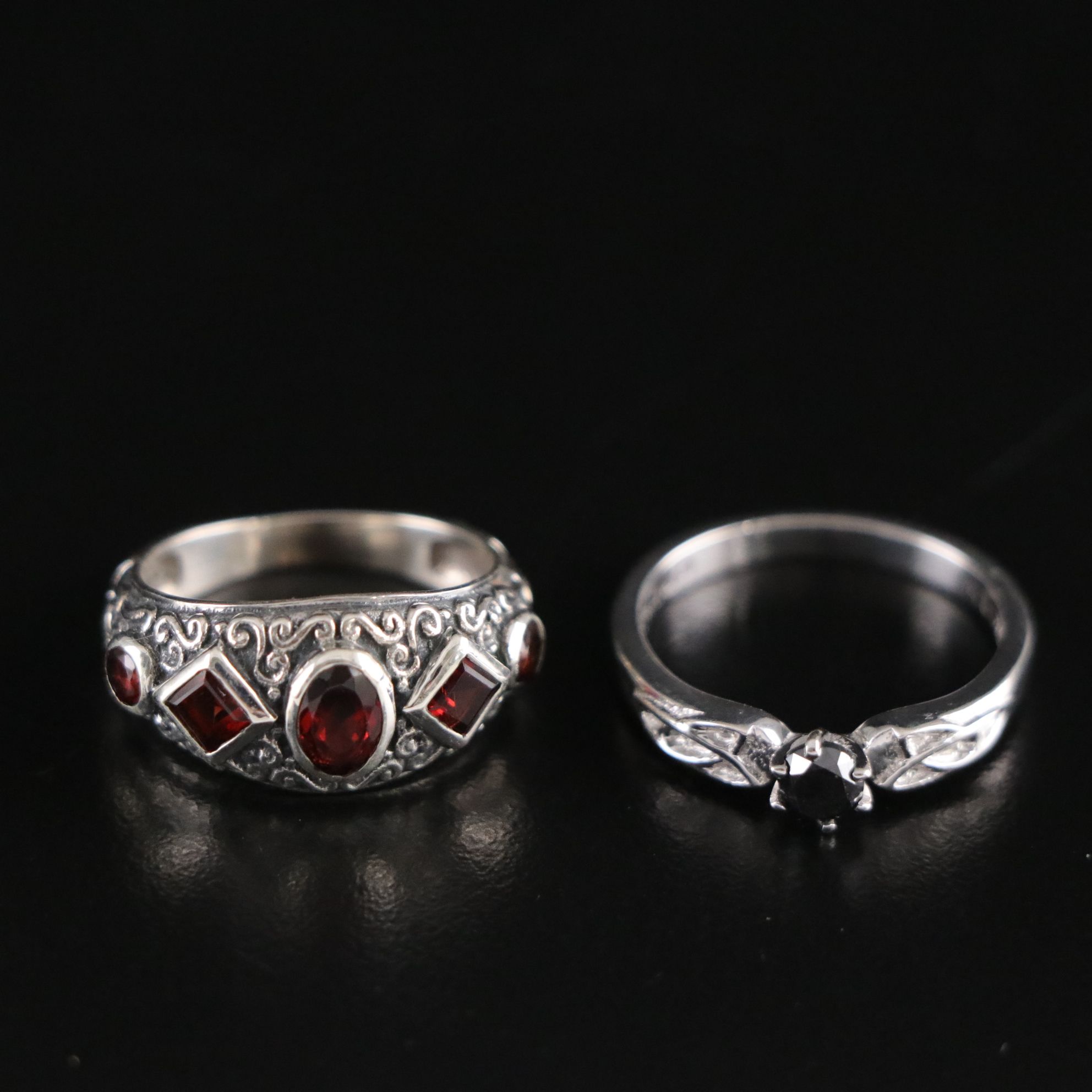 14 Assorted Sterling Silver Rings, Necklaces and Earrings