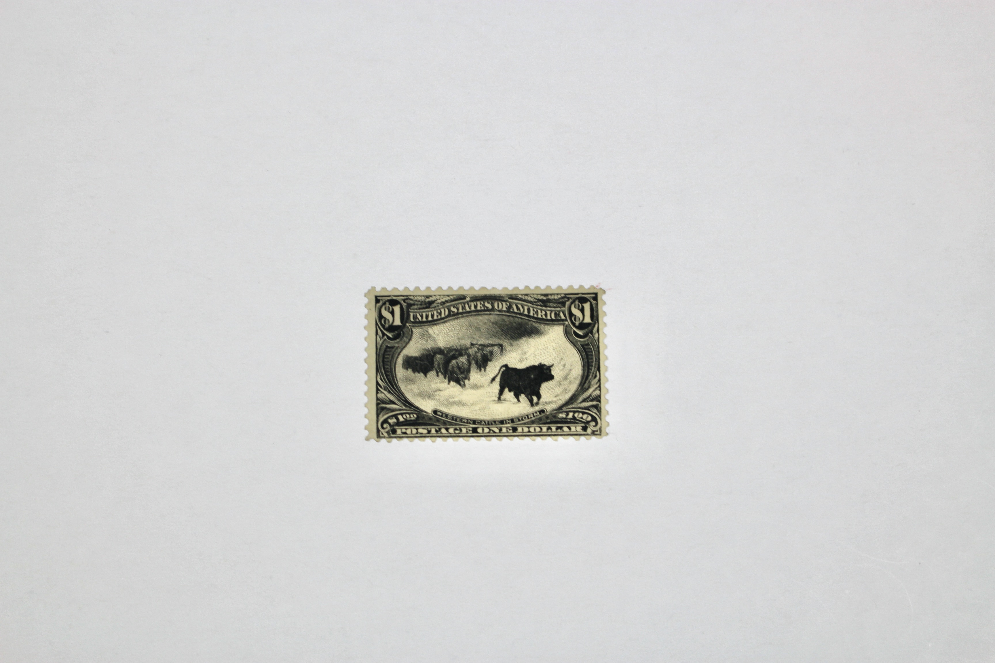 Mint Never Hinged Scott 292 $1 Cattle in Snowstorm U.S. Postage Stamp