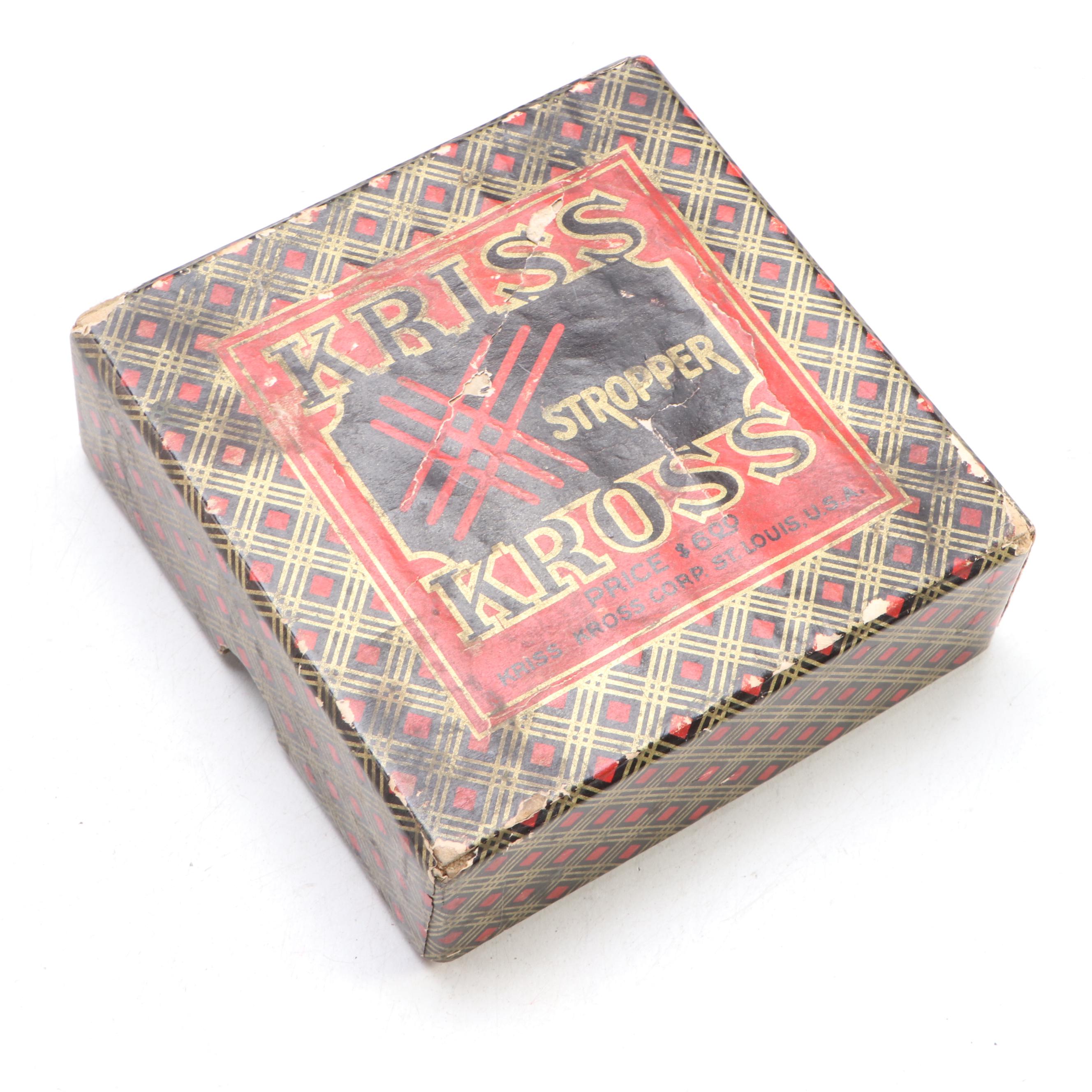 Kriss Kross Stropper and Razor with "The First Haircut" Norman Rockwell Figure