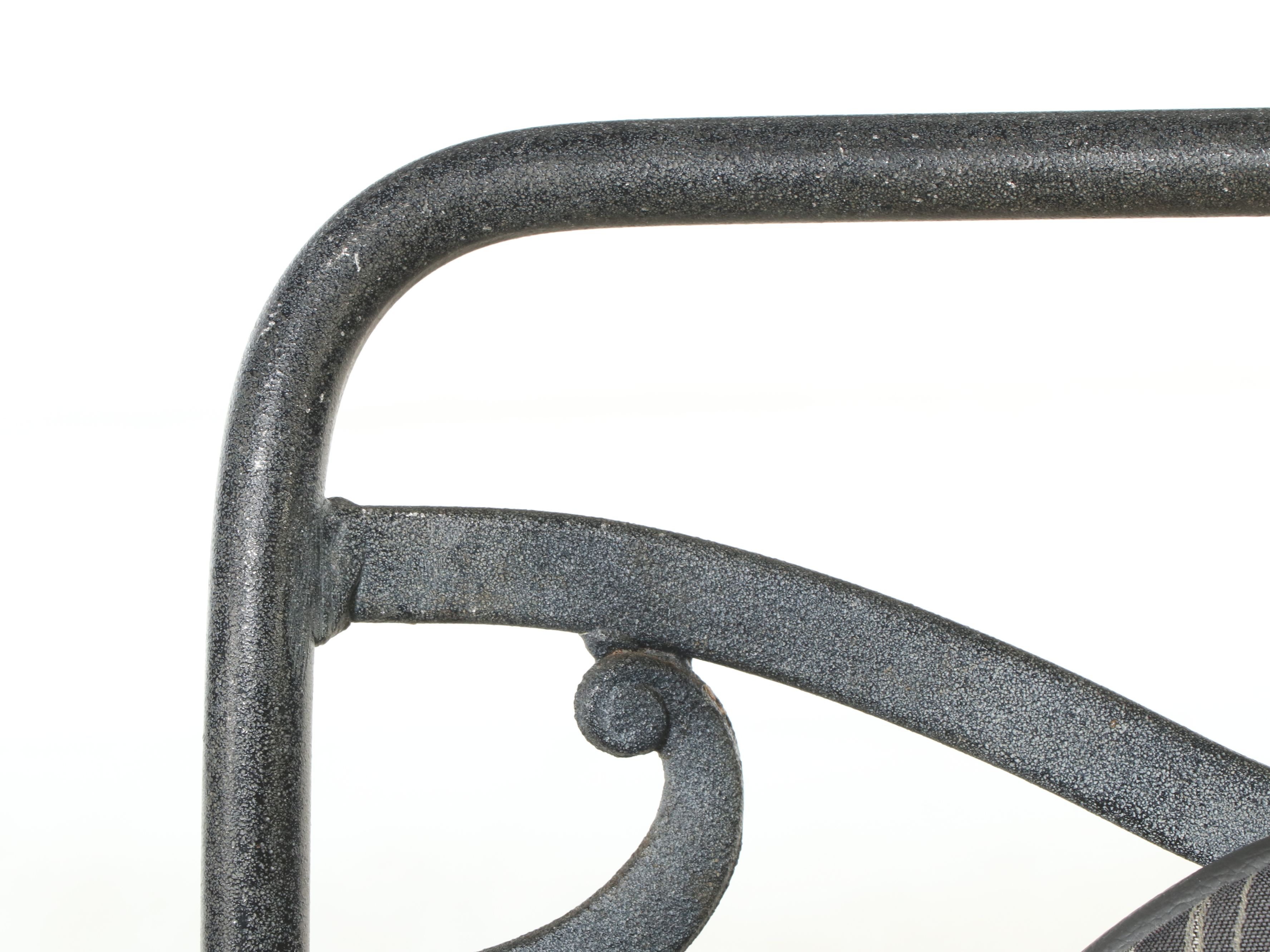 Pair of Wrought Iron Side Chairs with Drop-Leaf Bistro Table