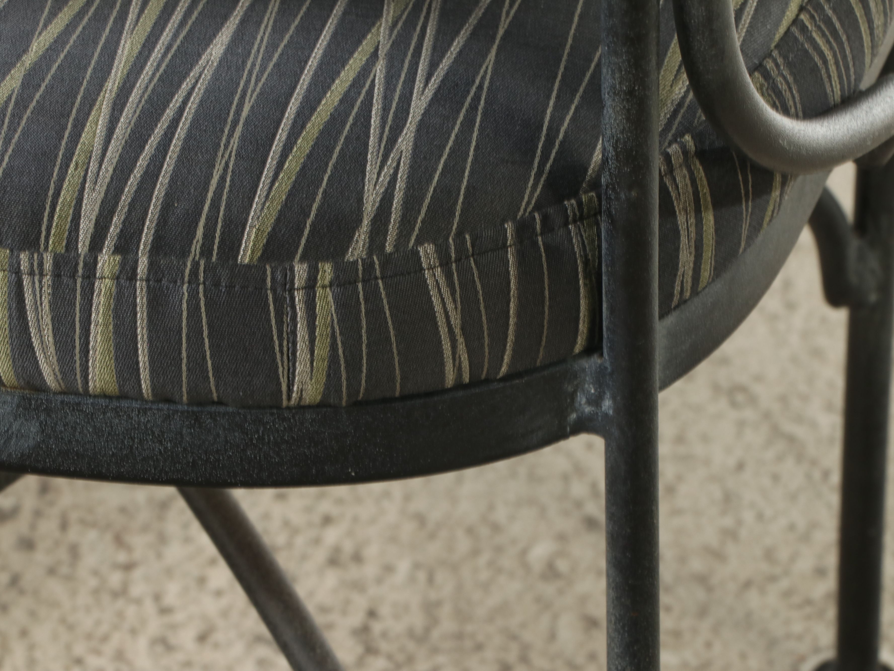 Pair of Wrought Iron Side Chairs with Drop-Leaf Bistro Table