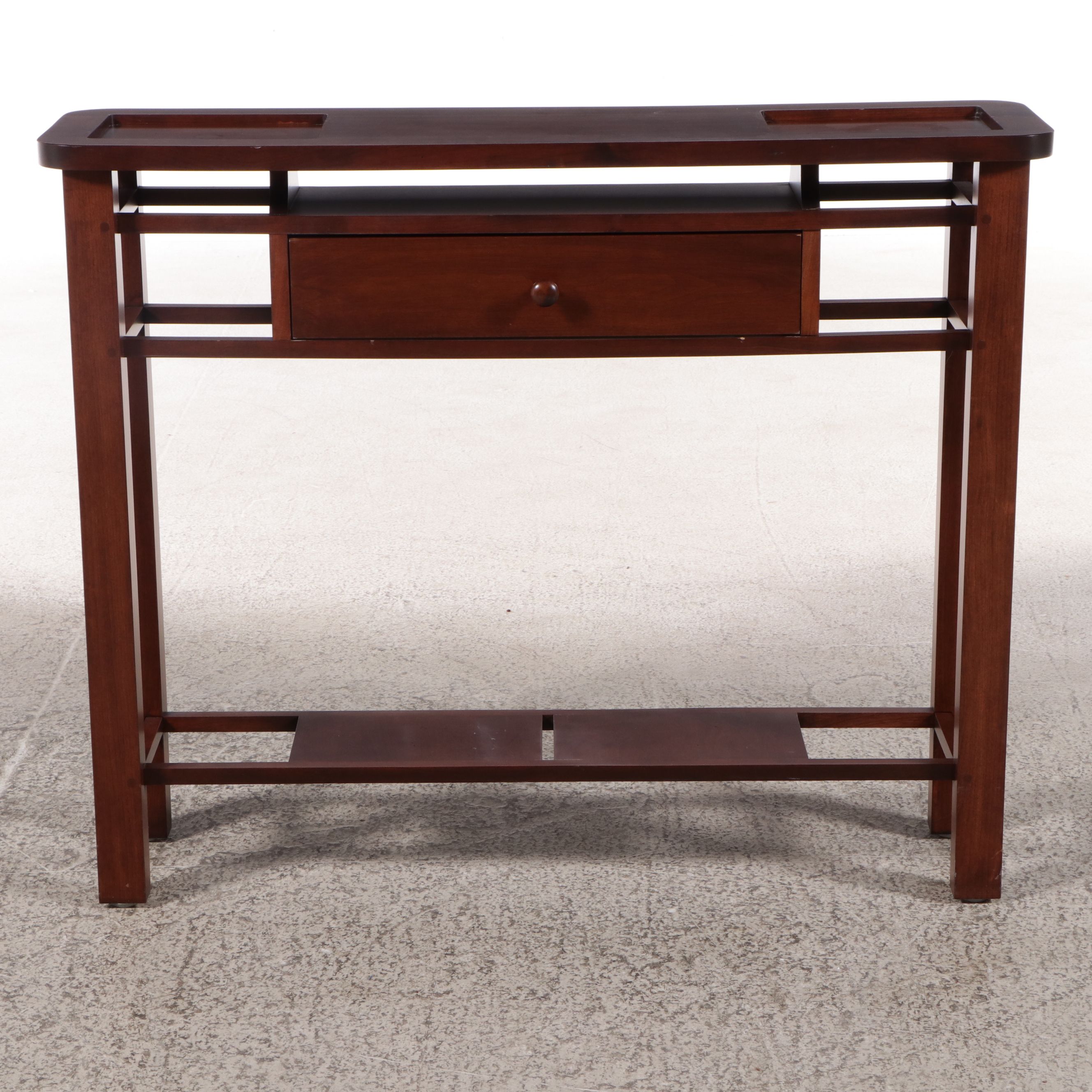 Modernist Style Walnut Hall Table