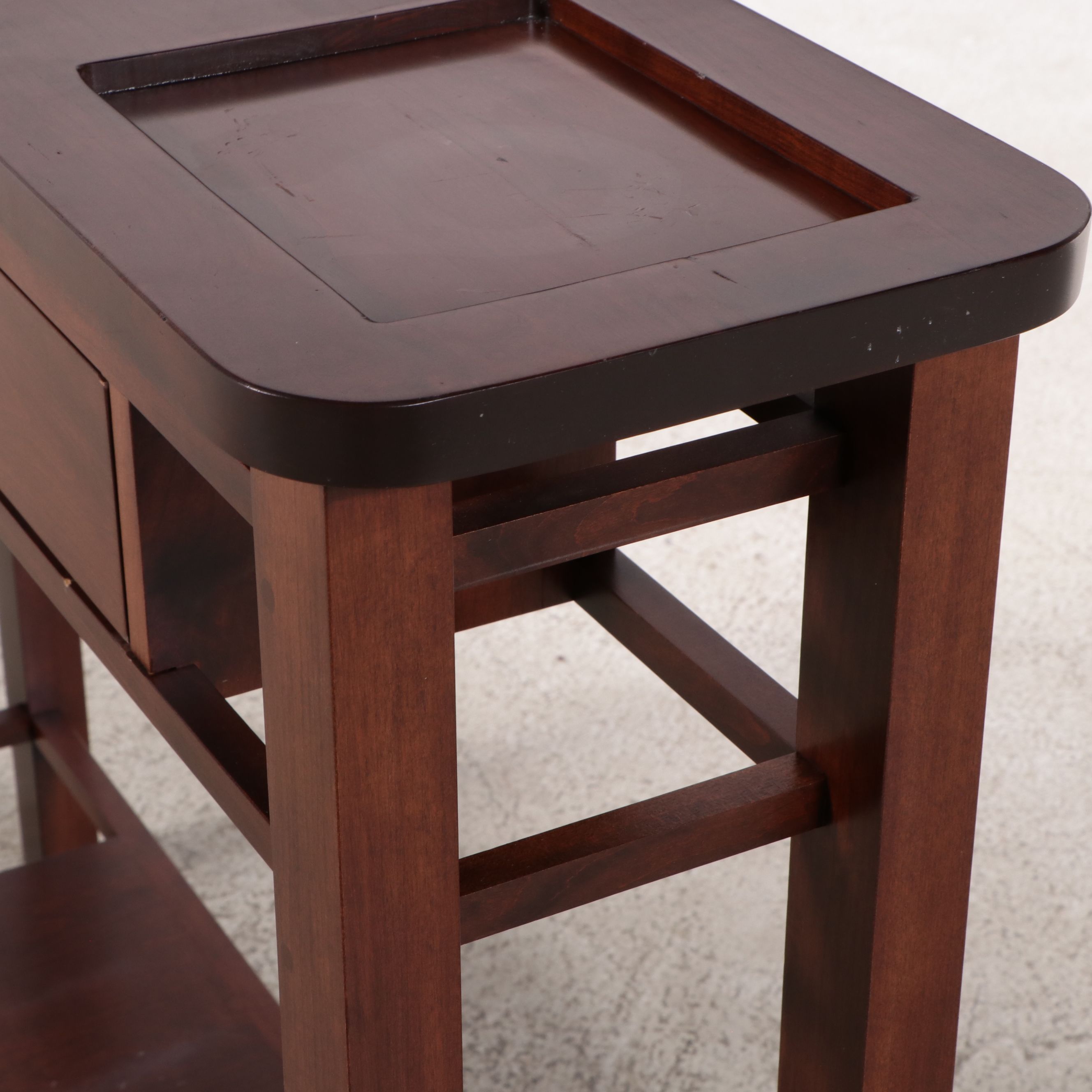 Modernist Style Walnut Hall Table