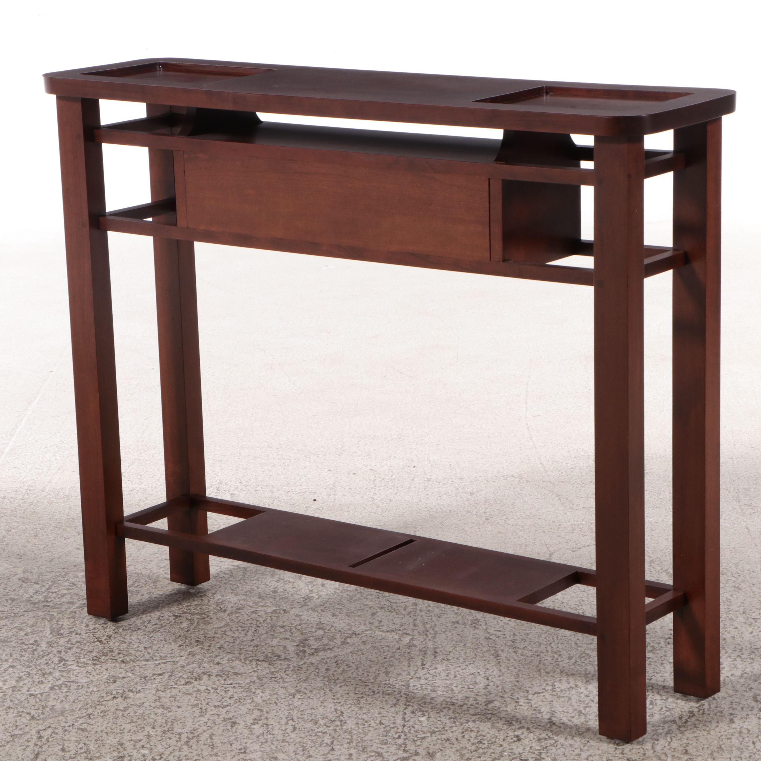 Modernist Style Walnut Hall Table