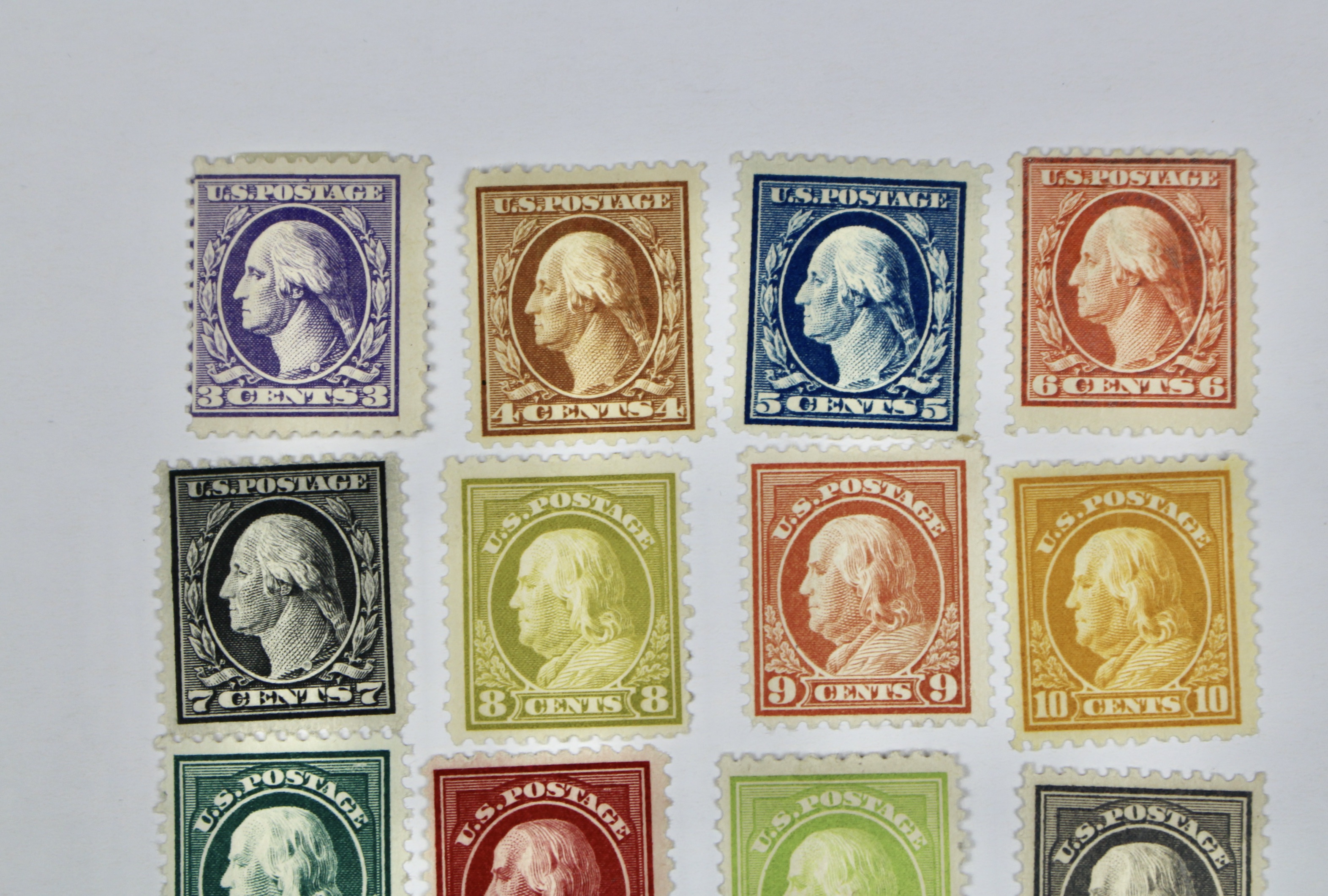 1917 to 1919 U.S. Regular Issue Mint Hinged Postage Stamps
