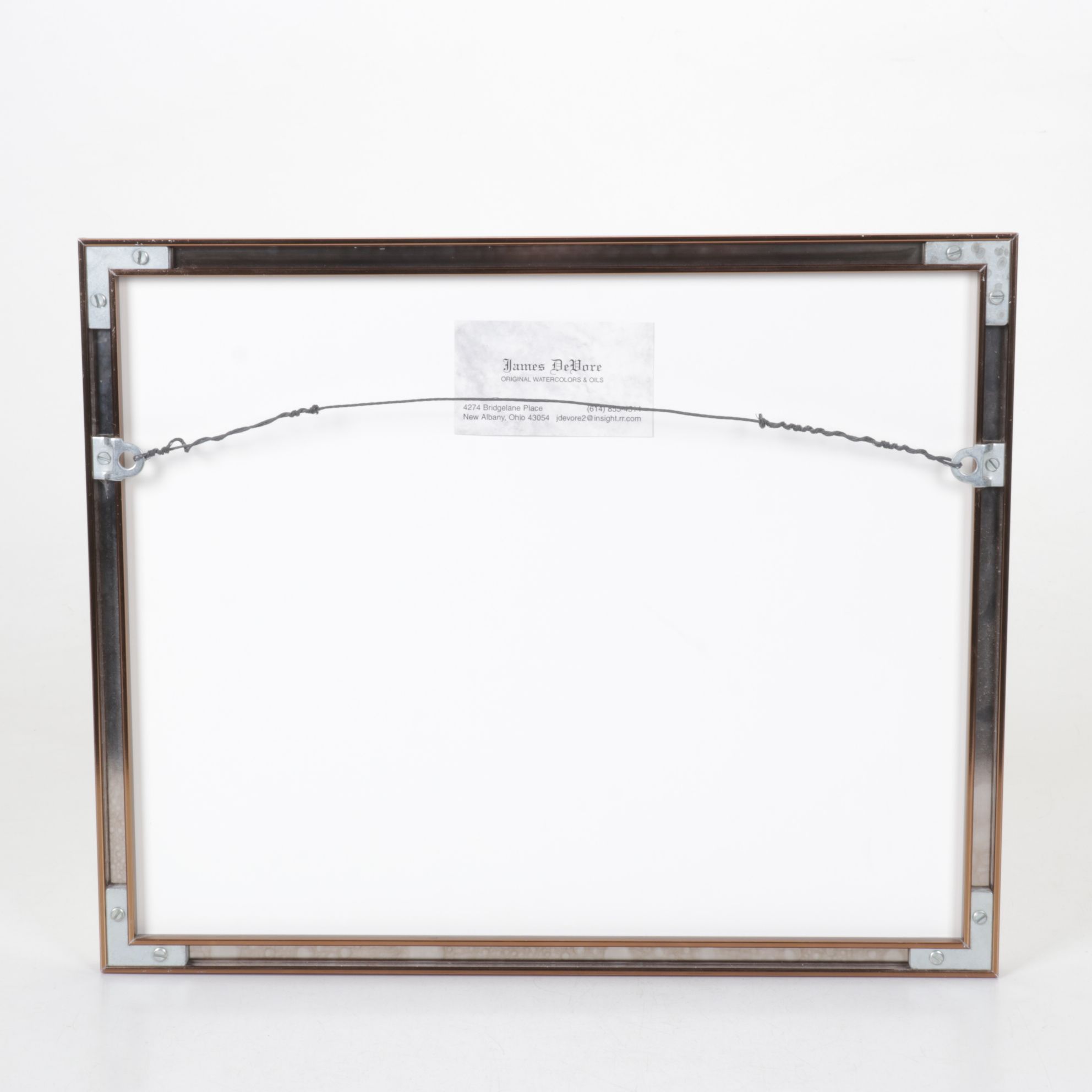 James DeVore Winter Landscape Watercolor Painting with Barren Trees