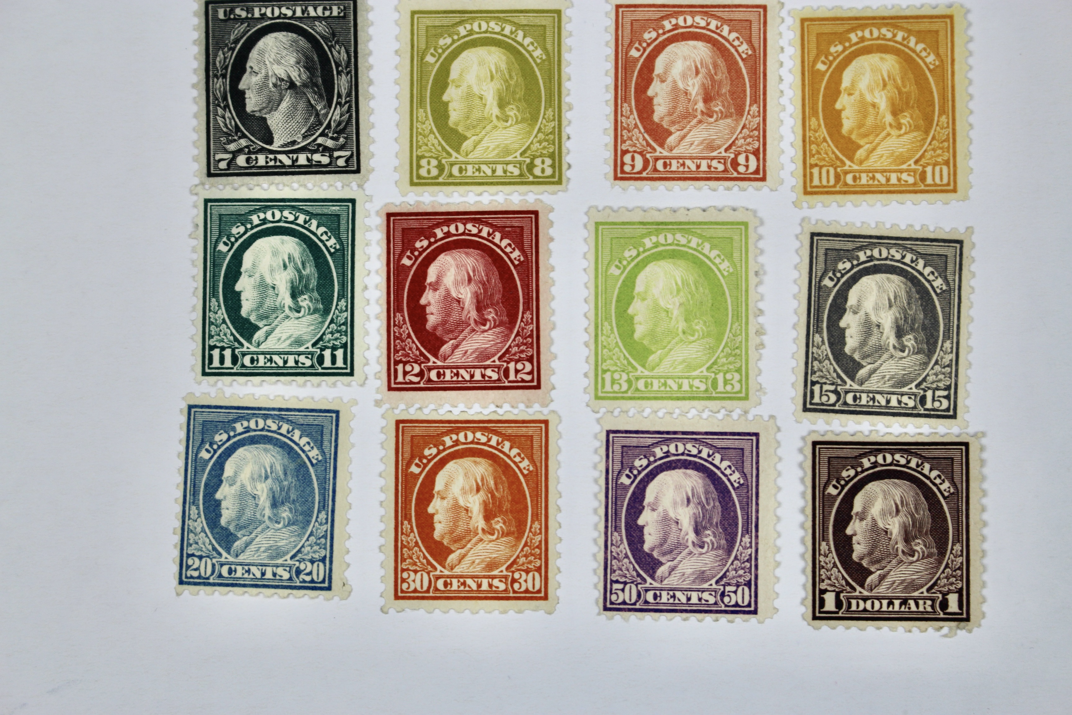 1917 to 1919 U.S. Regular Issue Mint Hinged Postage Stamps