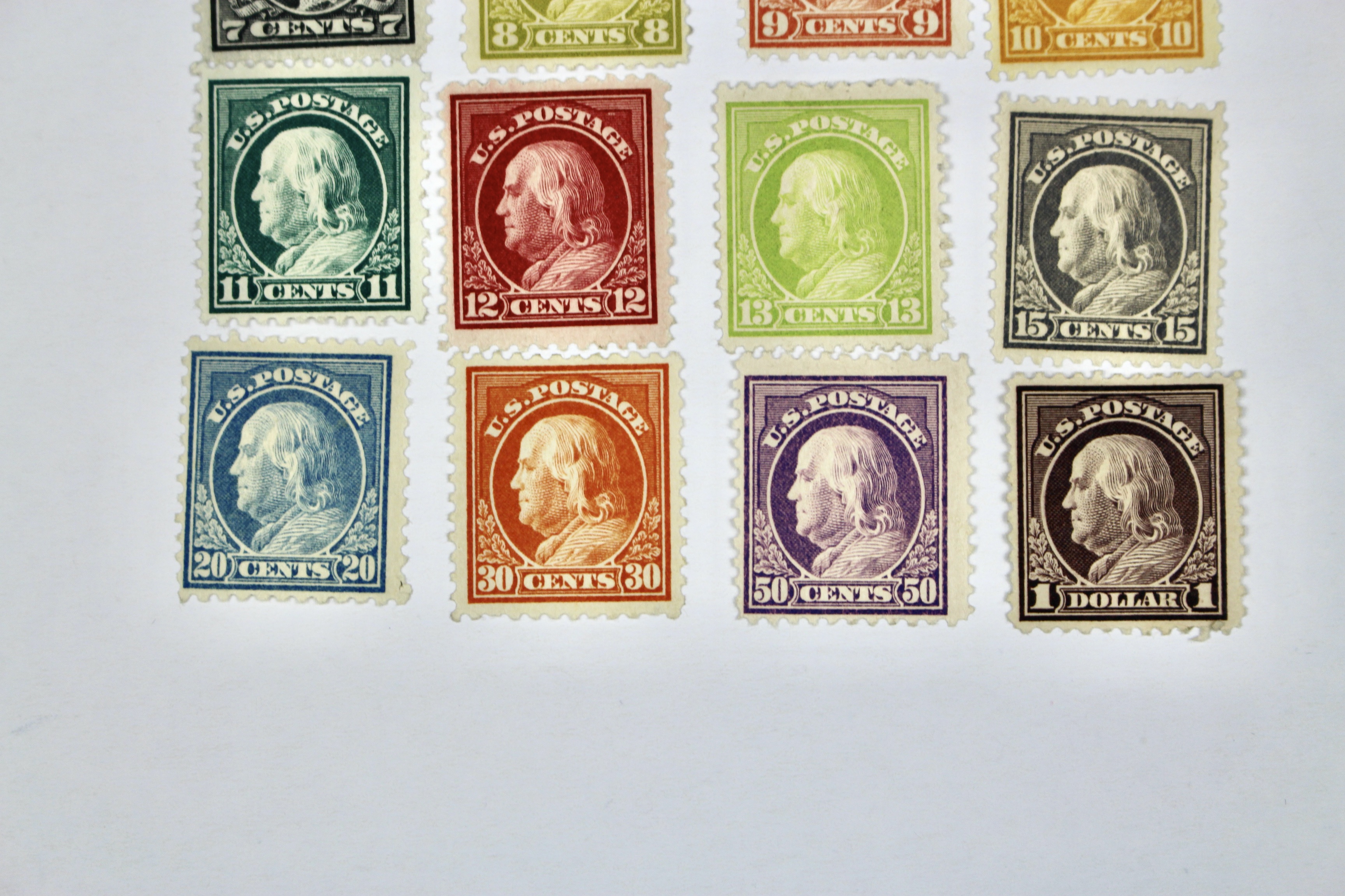 1917 to 1919 U.S. Regular Issue Mint Hinged Postage Stamps
