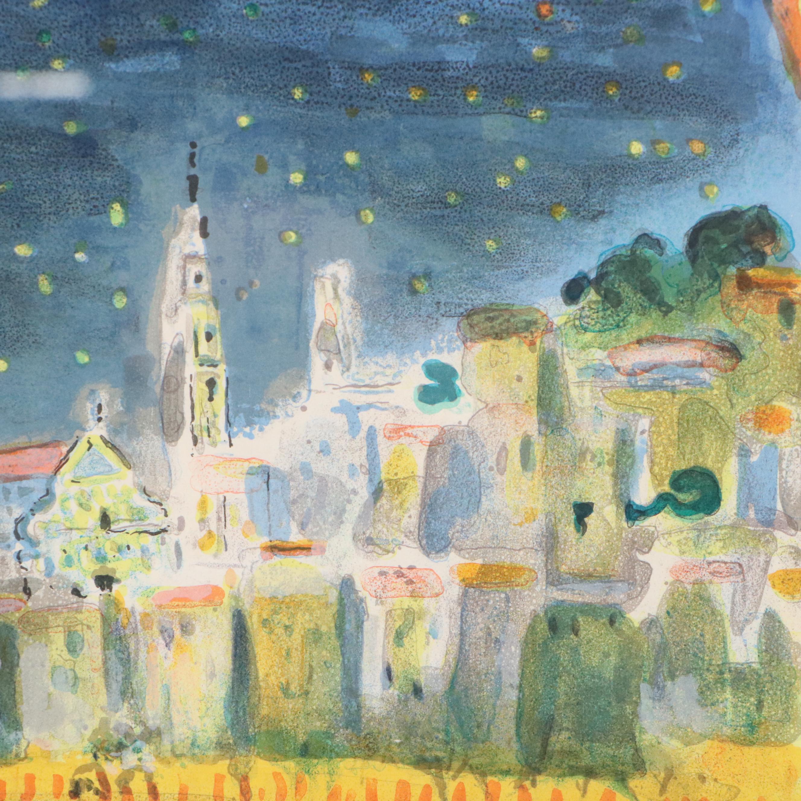 Constantin Terechkovitch Color Lithograph for Menton Chamber Music Festival