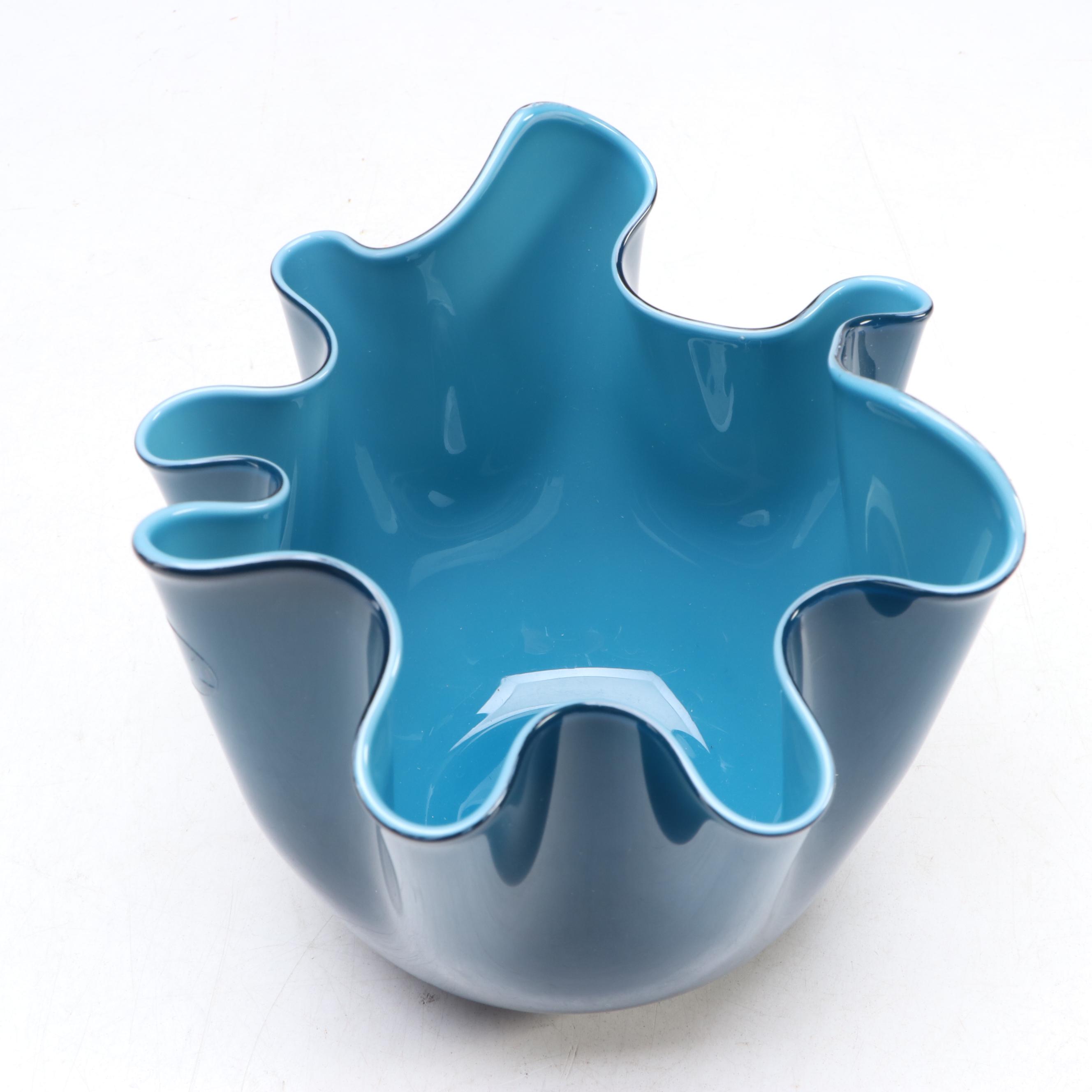 Fulvio Bianconi for Venini Opalino Fazzoletto Glass Vessel, 2016