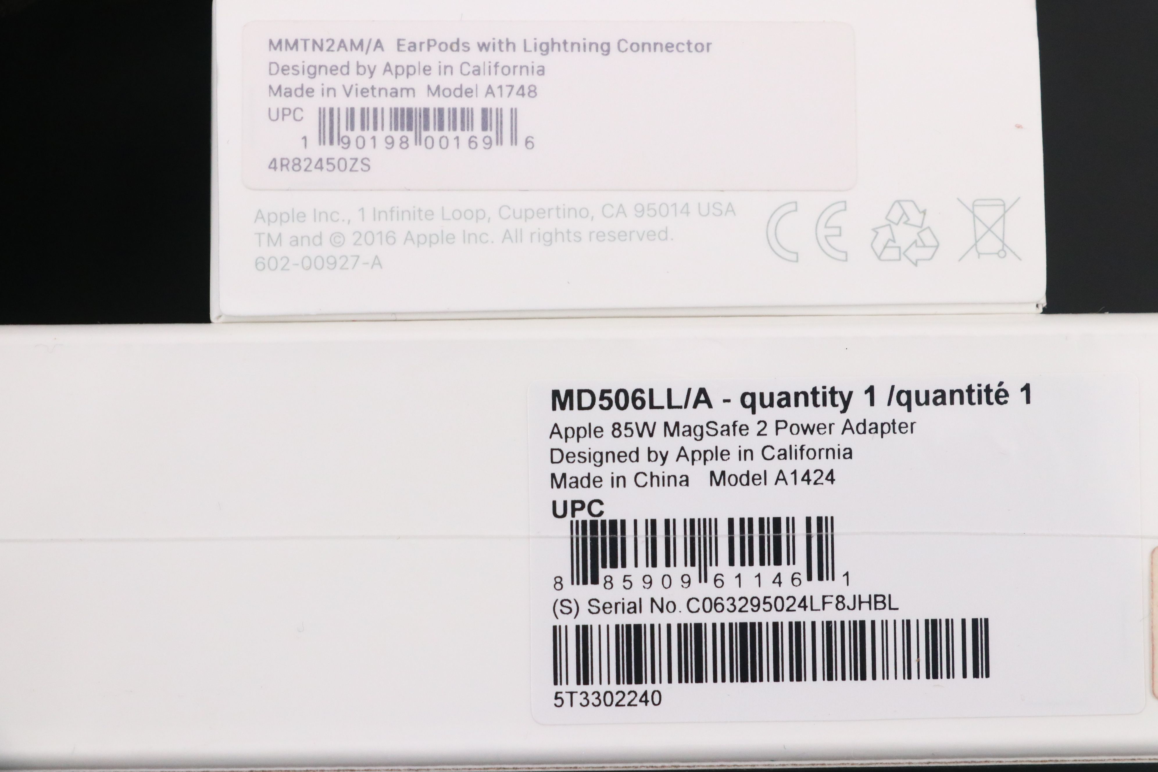 Apple Magic Keyboard, 85W MagSafe 2 Power Adapter and EarPods