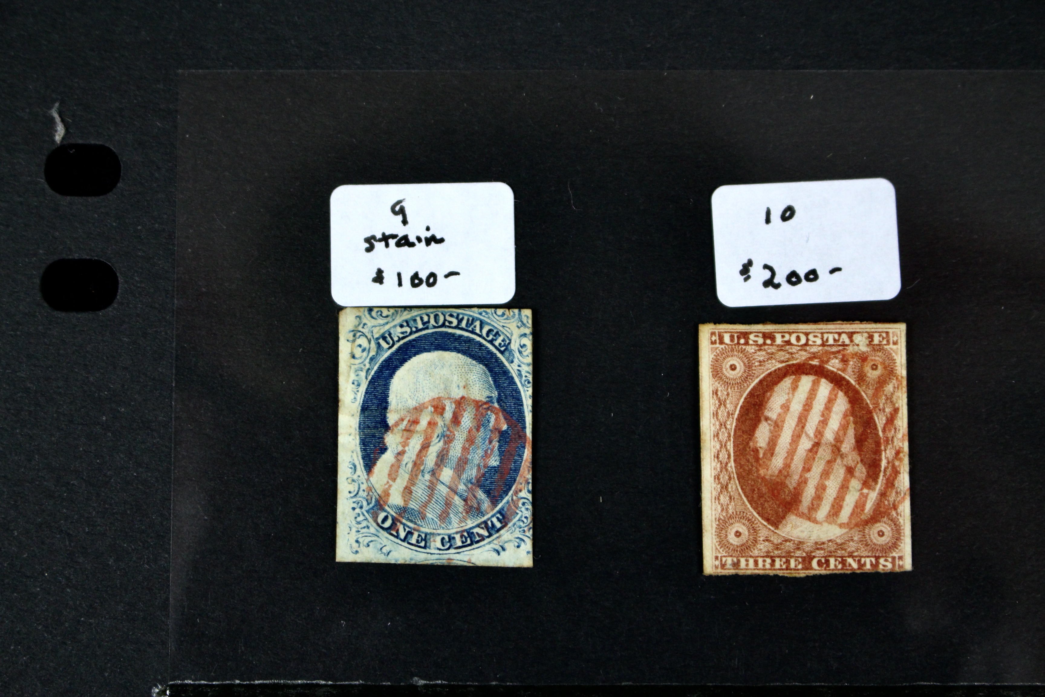 Sixteen Early Used U.S. Postage Stamps, 1851 to 1871