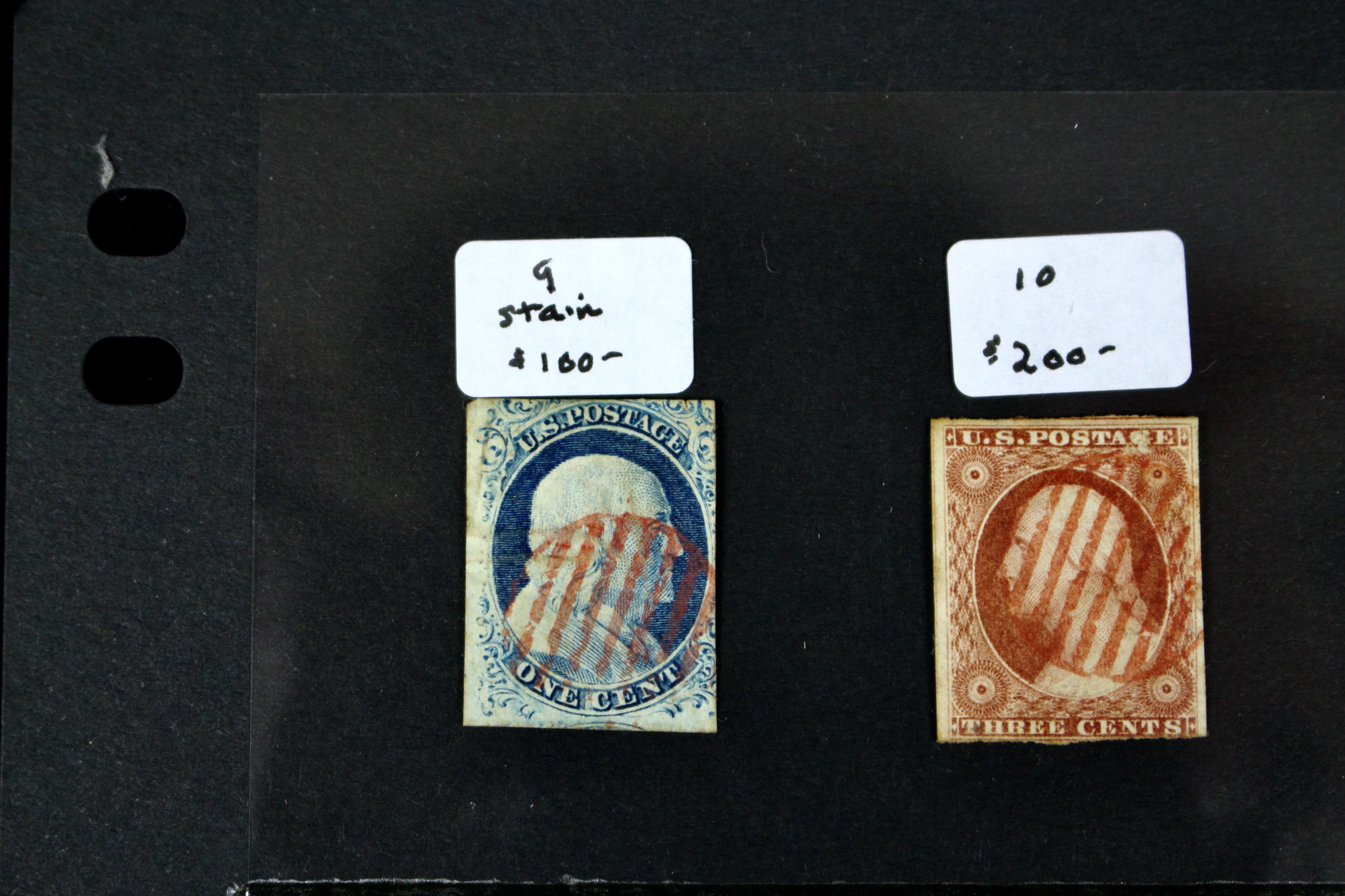 Sixteen Early Used U.S. Postage Stamps, 1851 to 1871