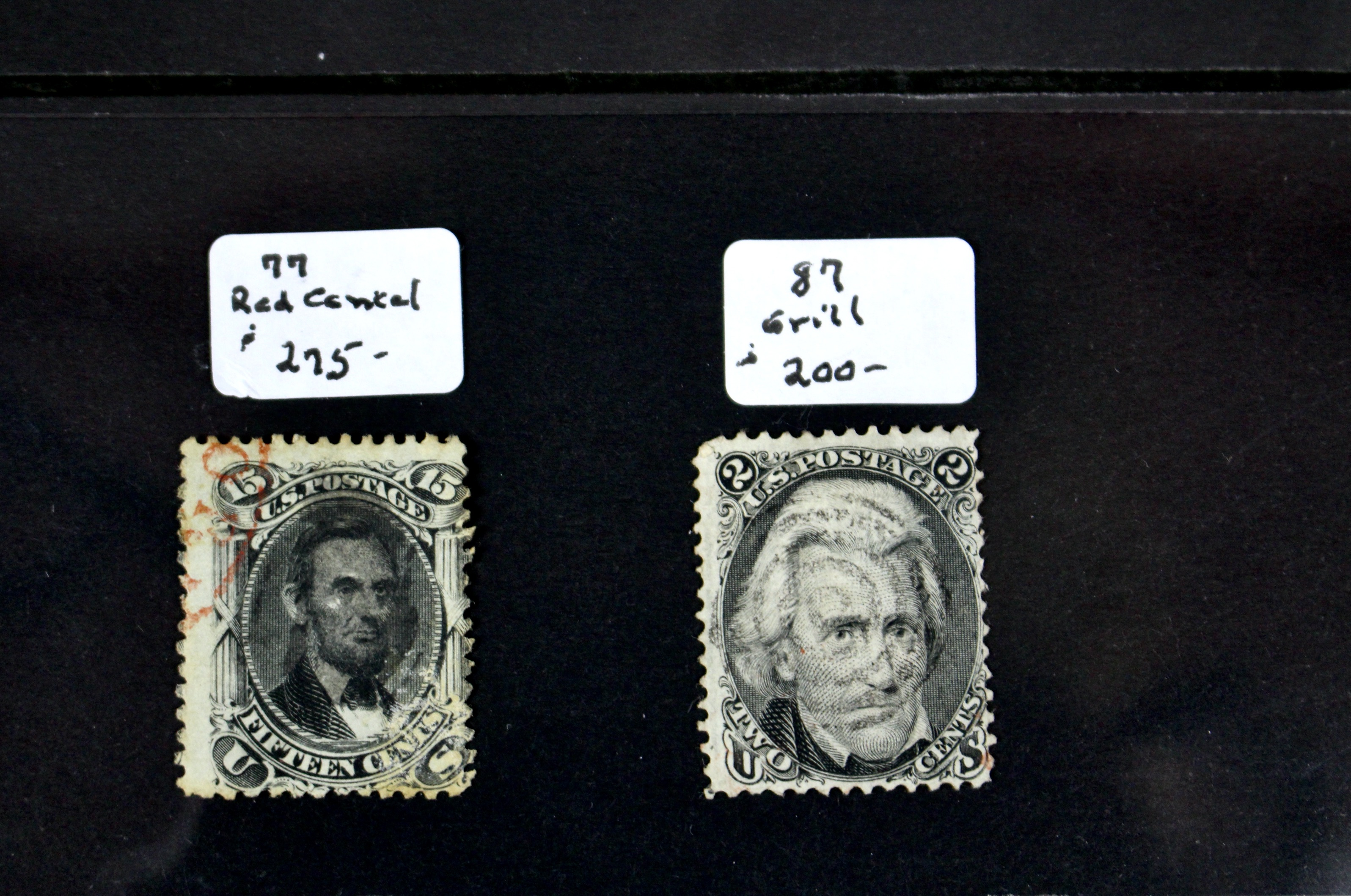 Sixteen Early Used U.S. Postage Stamps, 1851 to 1871