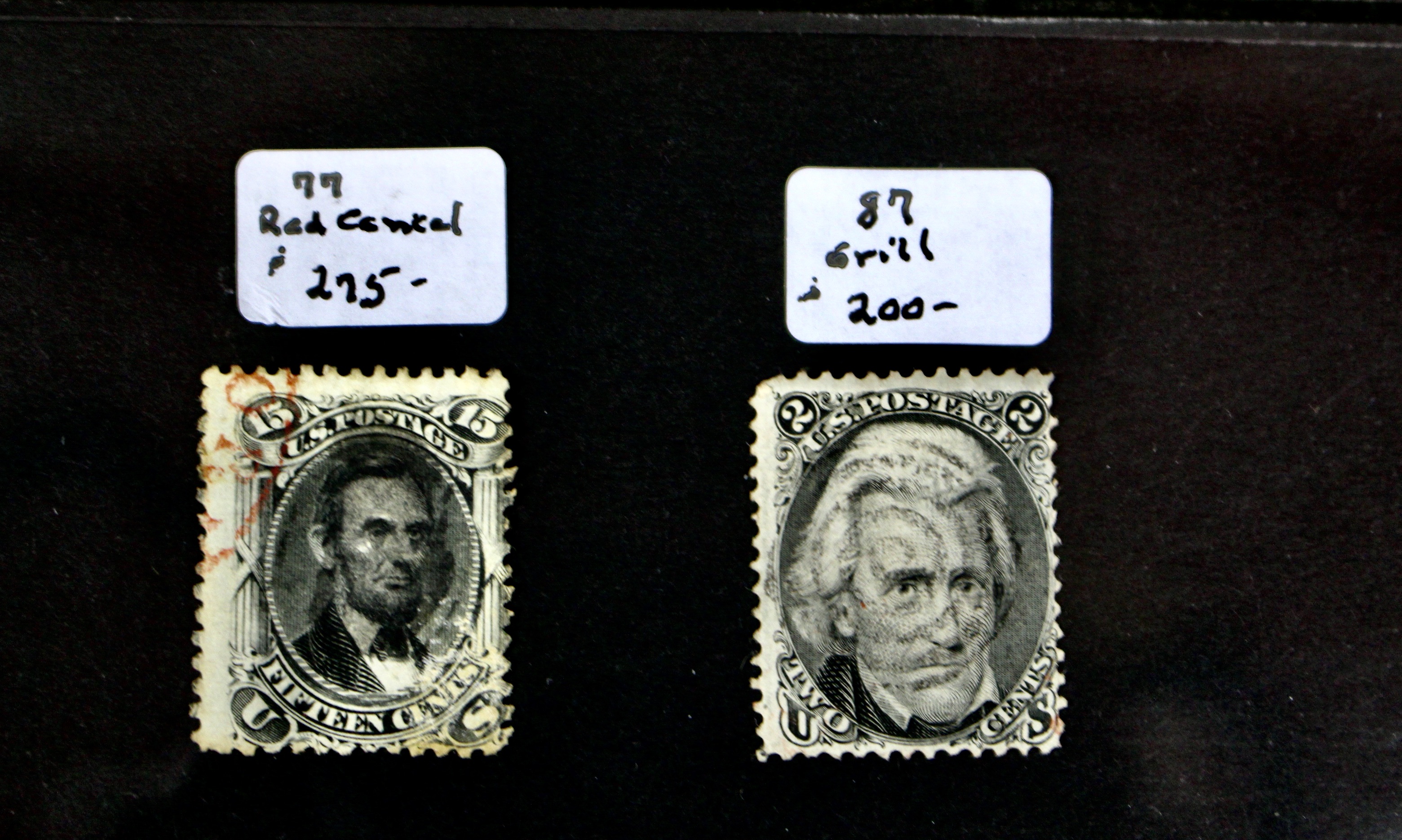 Sixteen Early Used U.S. Postage Stamps, 1851 to 1871
