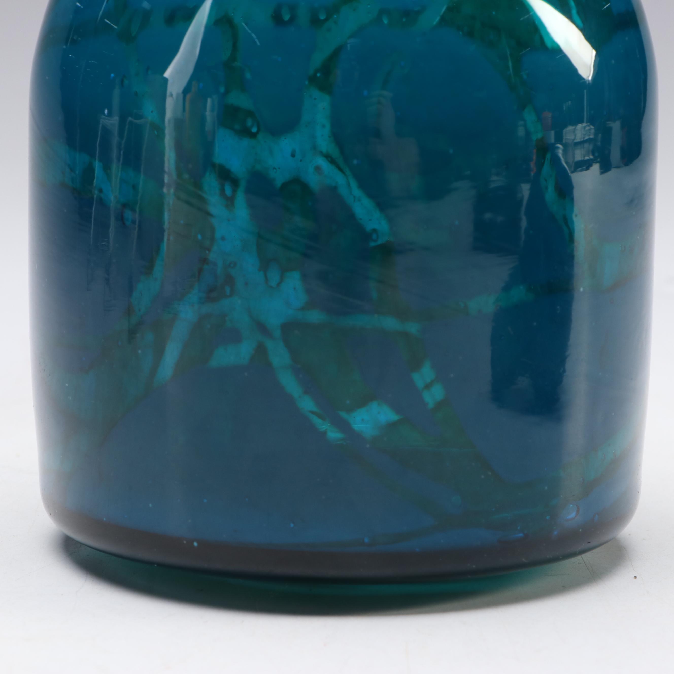 Maltese Mdina Glass "Sand and Sea" Art Glass Bottle with Stopper