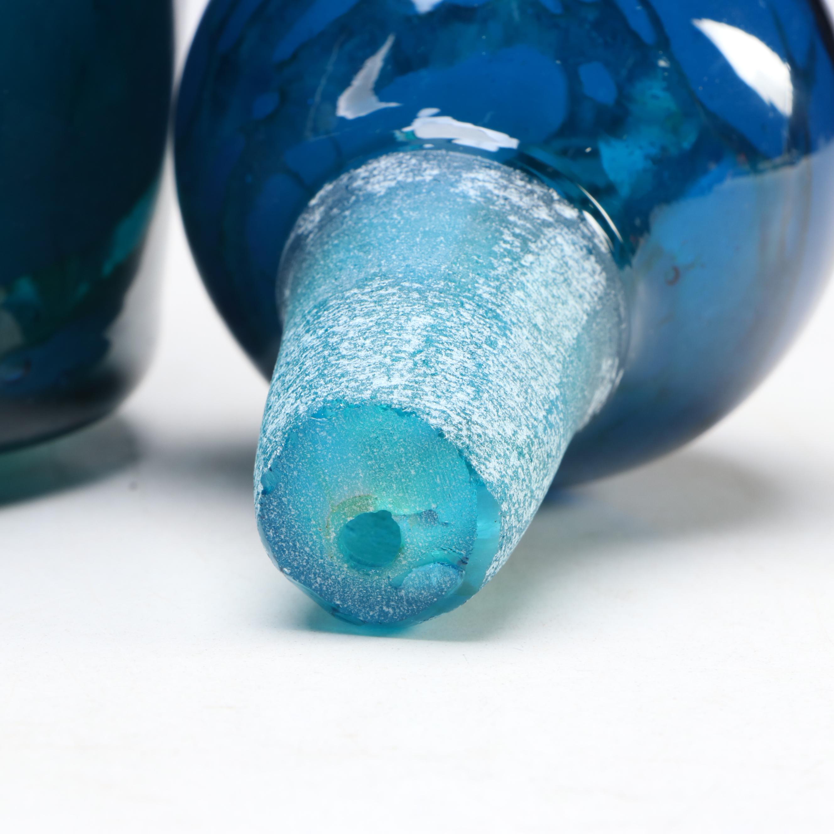 Maltese Mdina Glass "Sand and Sea" Art Glass Bottle with Stopper