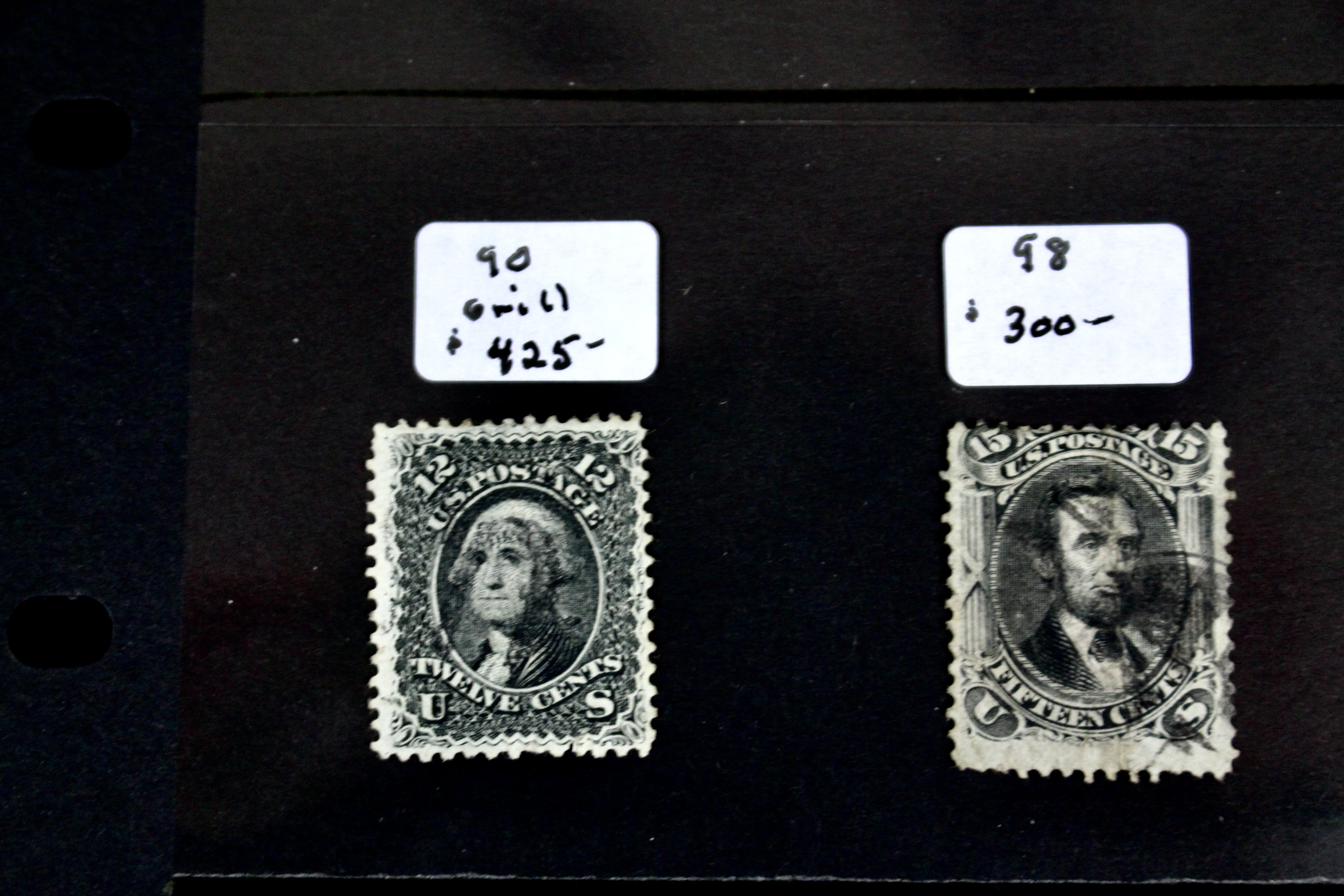 Sixteen Early Used U.S. Postage Stamps, 1851 to 1871