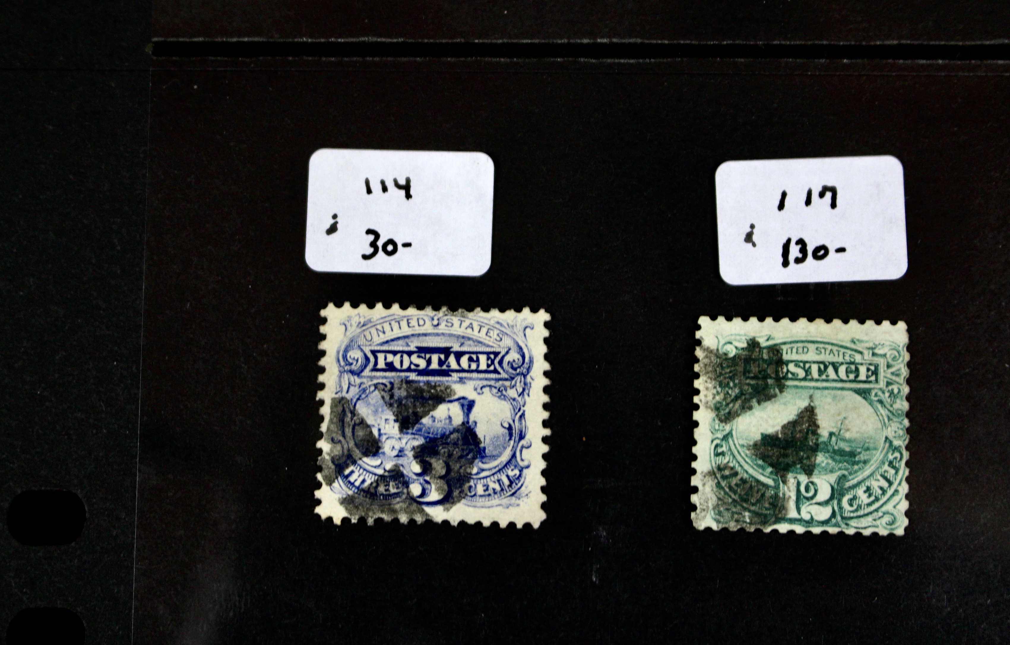 Sixteen Early Used U.S. Postage Stamps, 1851 to 1871