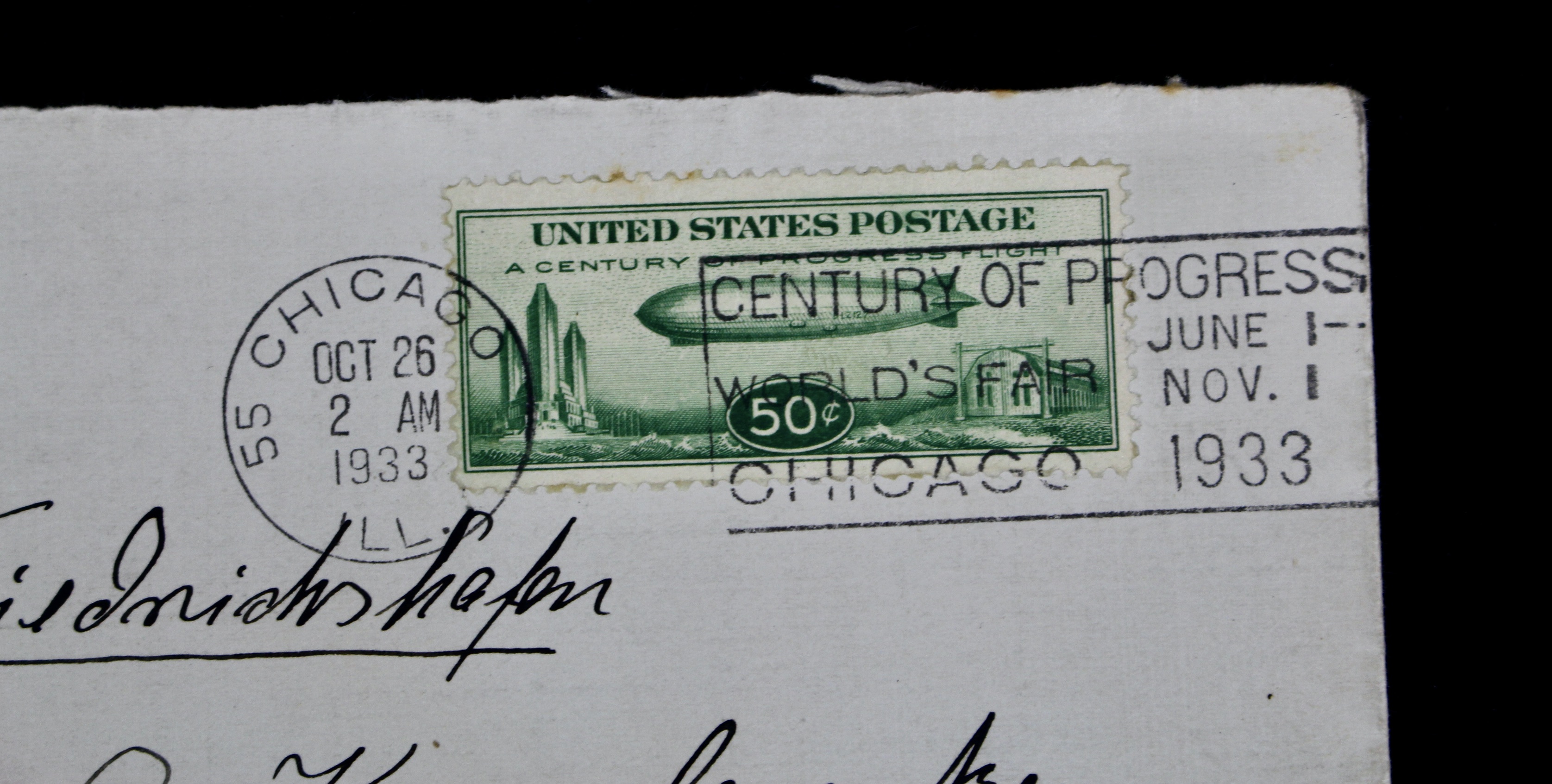 1933 Graf Zeppelin Century of Progress Postal Cover, Including C18 Stamp
