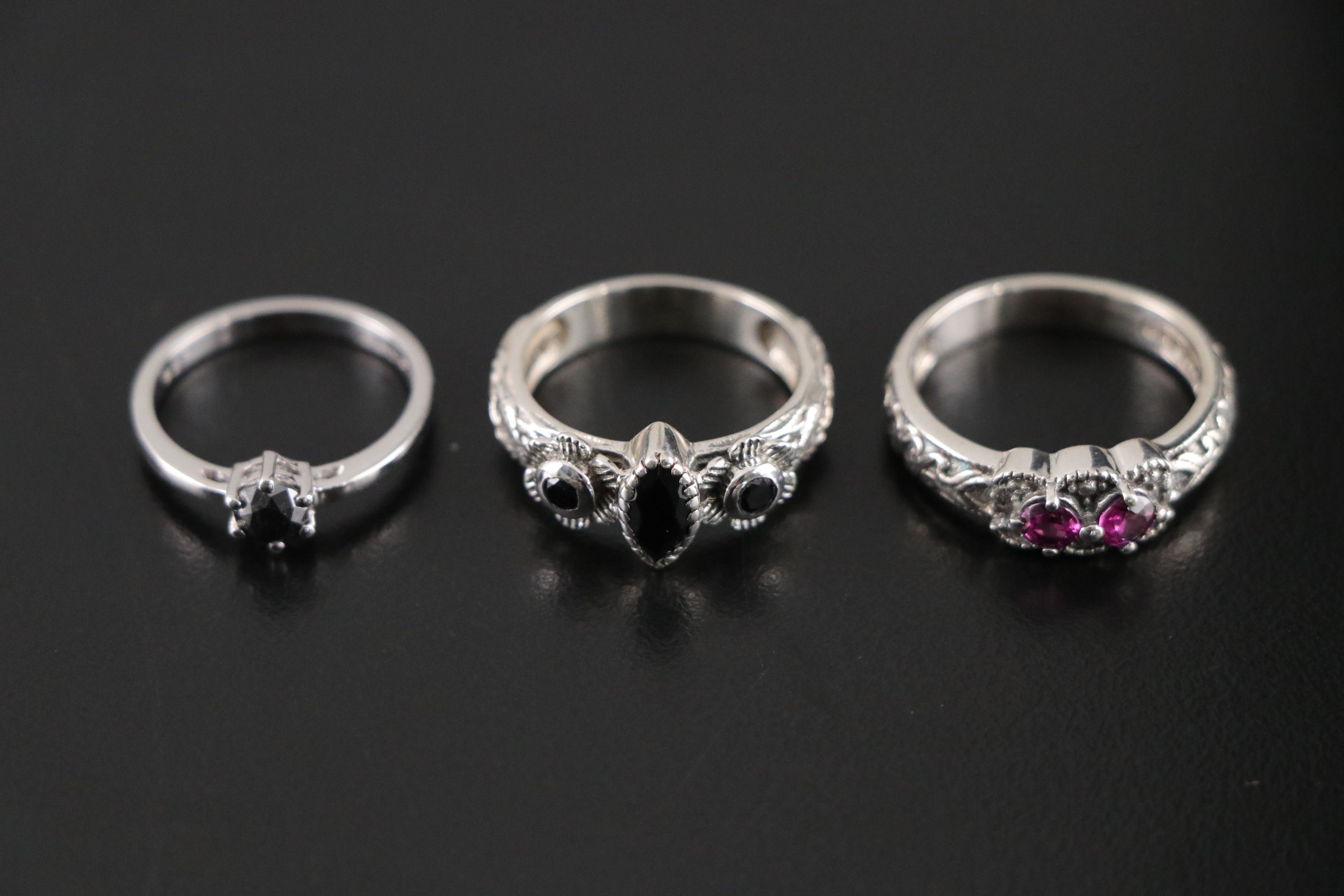 14 Assorted Sterling Silver Rings, Necklaces and Earrings