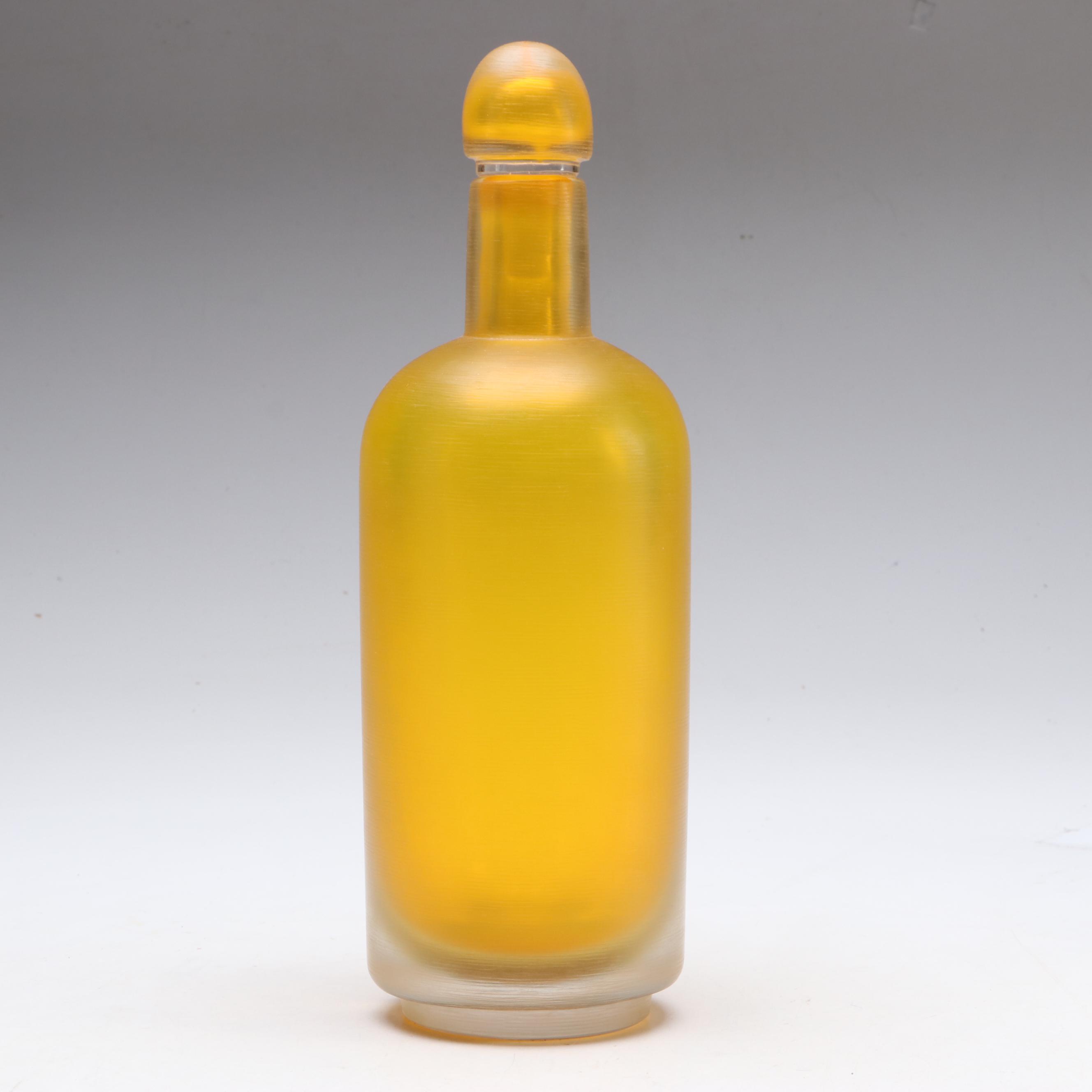 Venini Italian Amber Art Glass Bottle, 2013