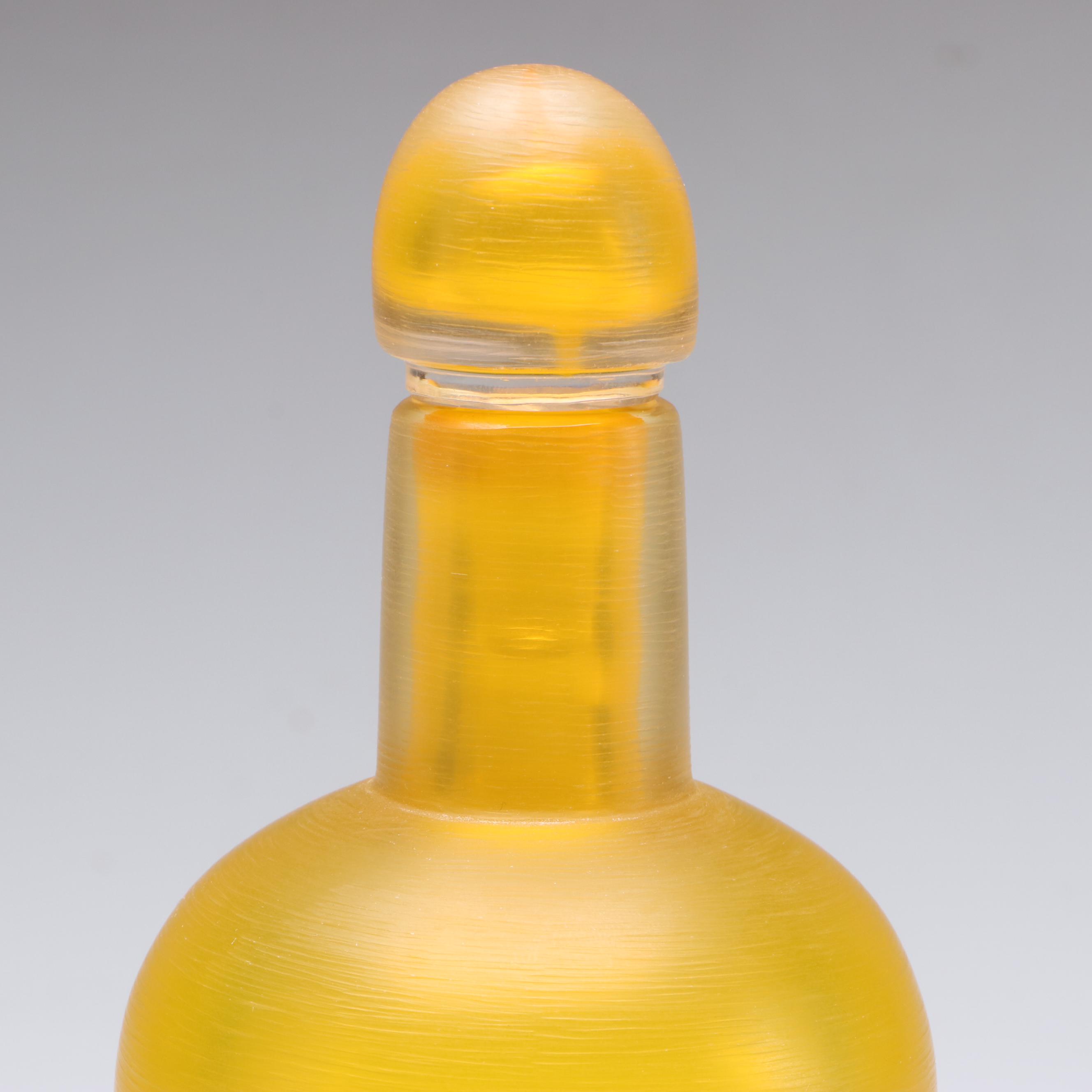 Venini Italian Amber Art Glass Bottle, 2013
